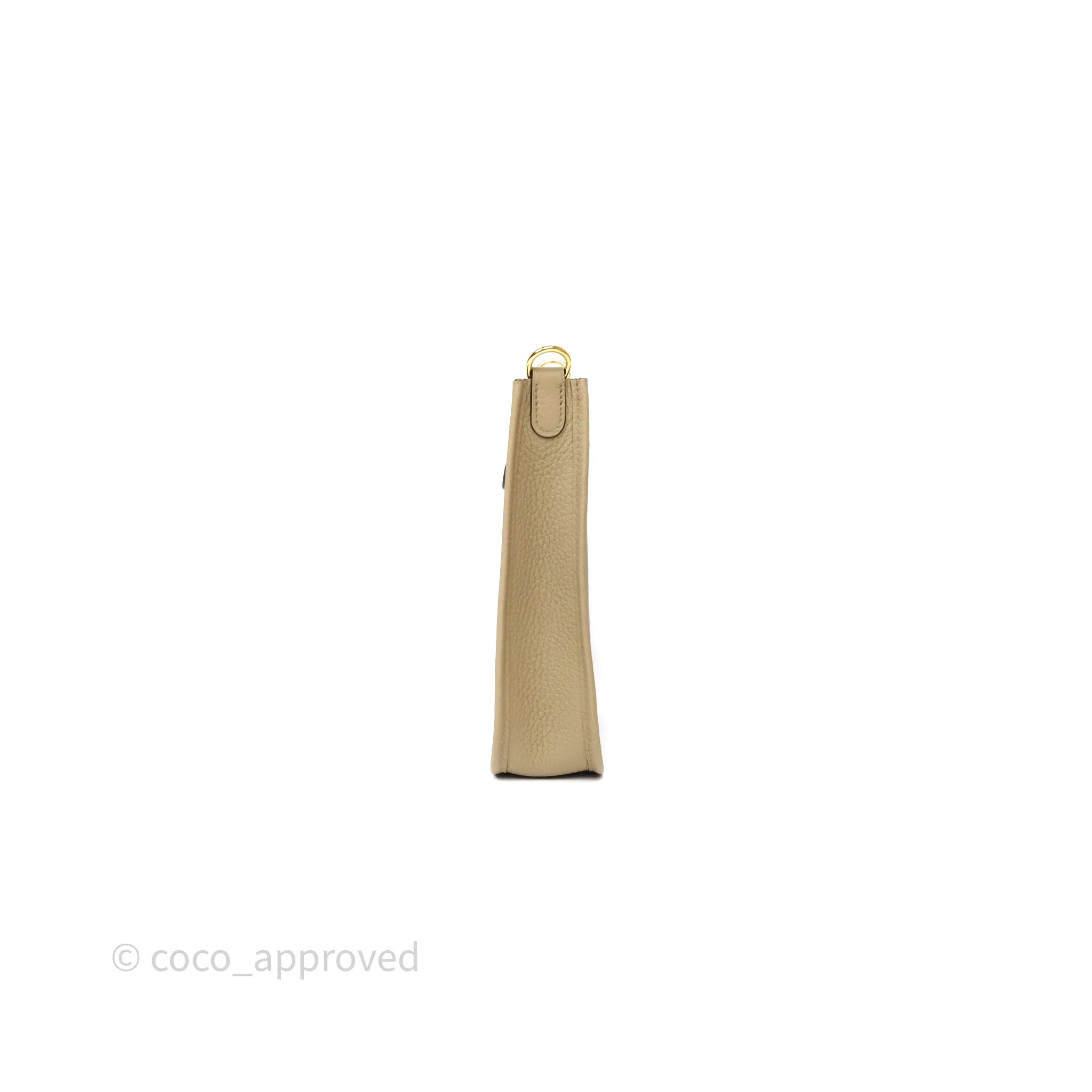 Herms Mini Evelyne 16 Beige Marfa 8Q Clemence Gold Hardware