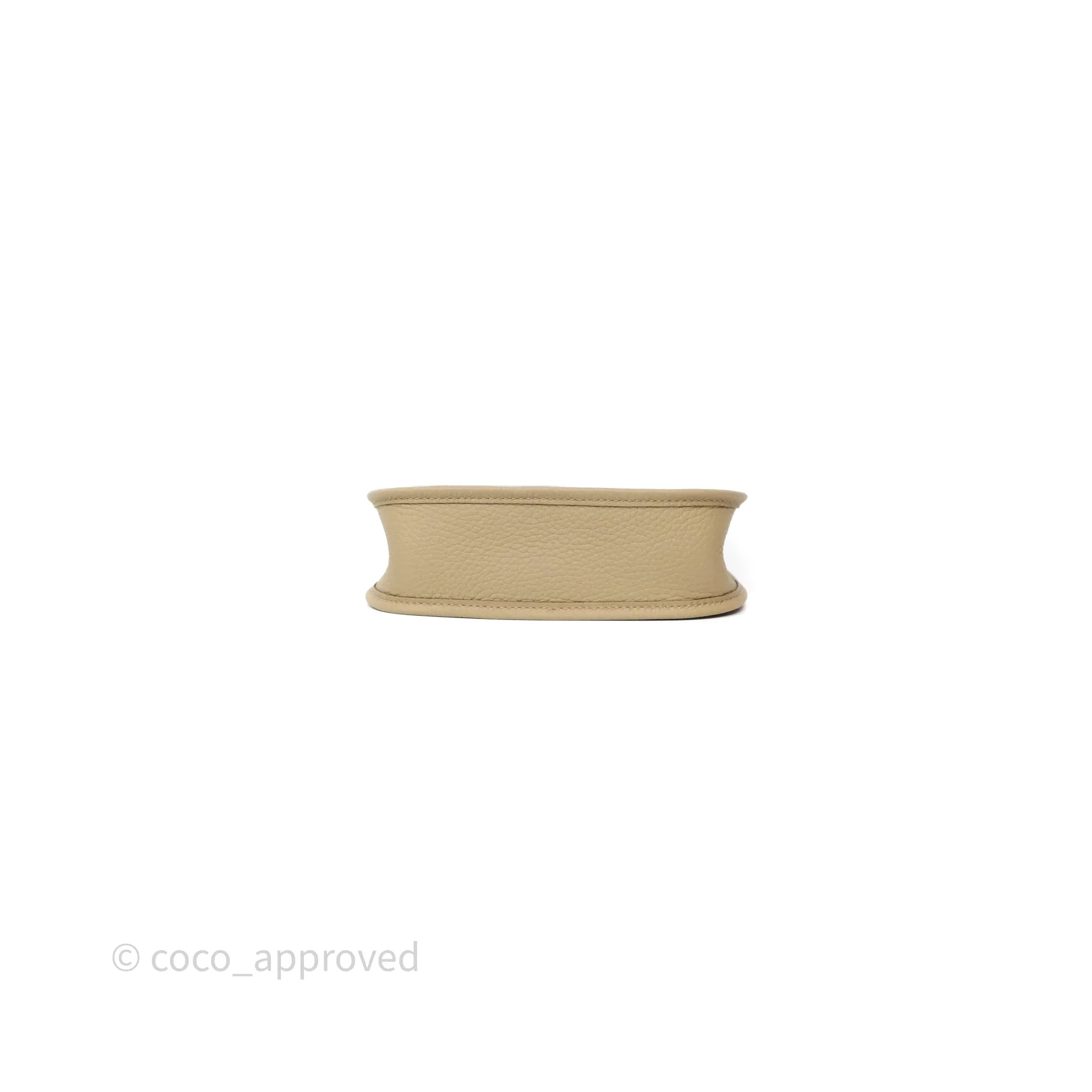 Herms Mini Evelyne 16 Beige Marfa 8Q Clemence Gold Hardware