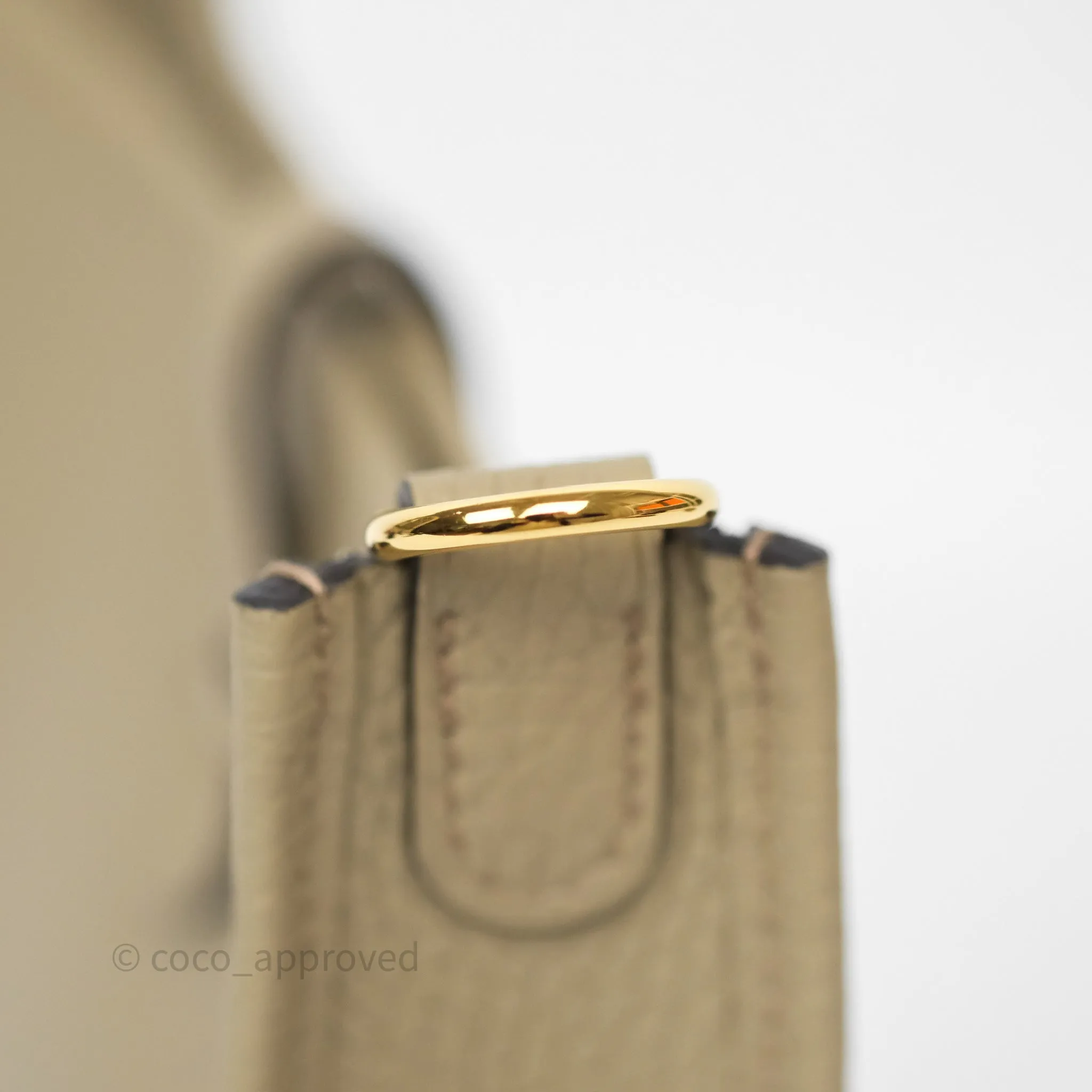 Herms Mini Evelyne 16 Beige Marfa 8Q Clemence Gold Hardware