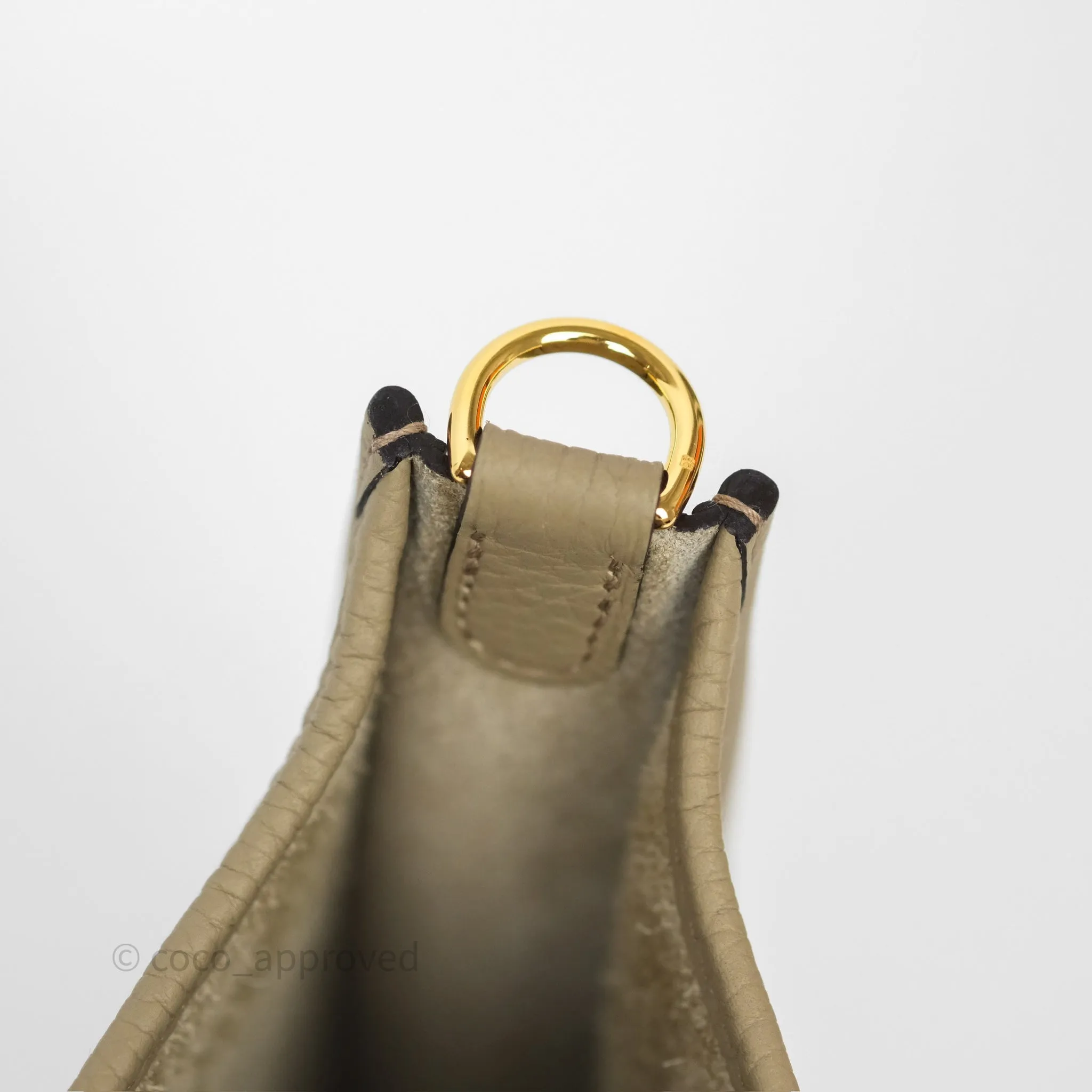Herms Mini Evelyne 16 Beige Marfa 8Q Clemence Gold Hardware
