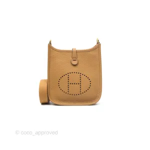 Herms Mini Evelyne 16 Biscuit 48 Clemence Gold Hardware