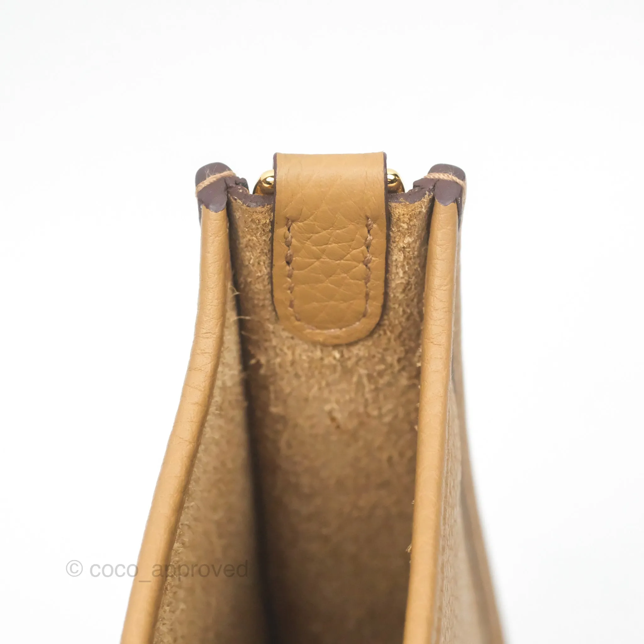 Herms Mini Evelyne 16 Biscuit 48 Clemence Gold Hardware