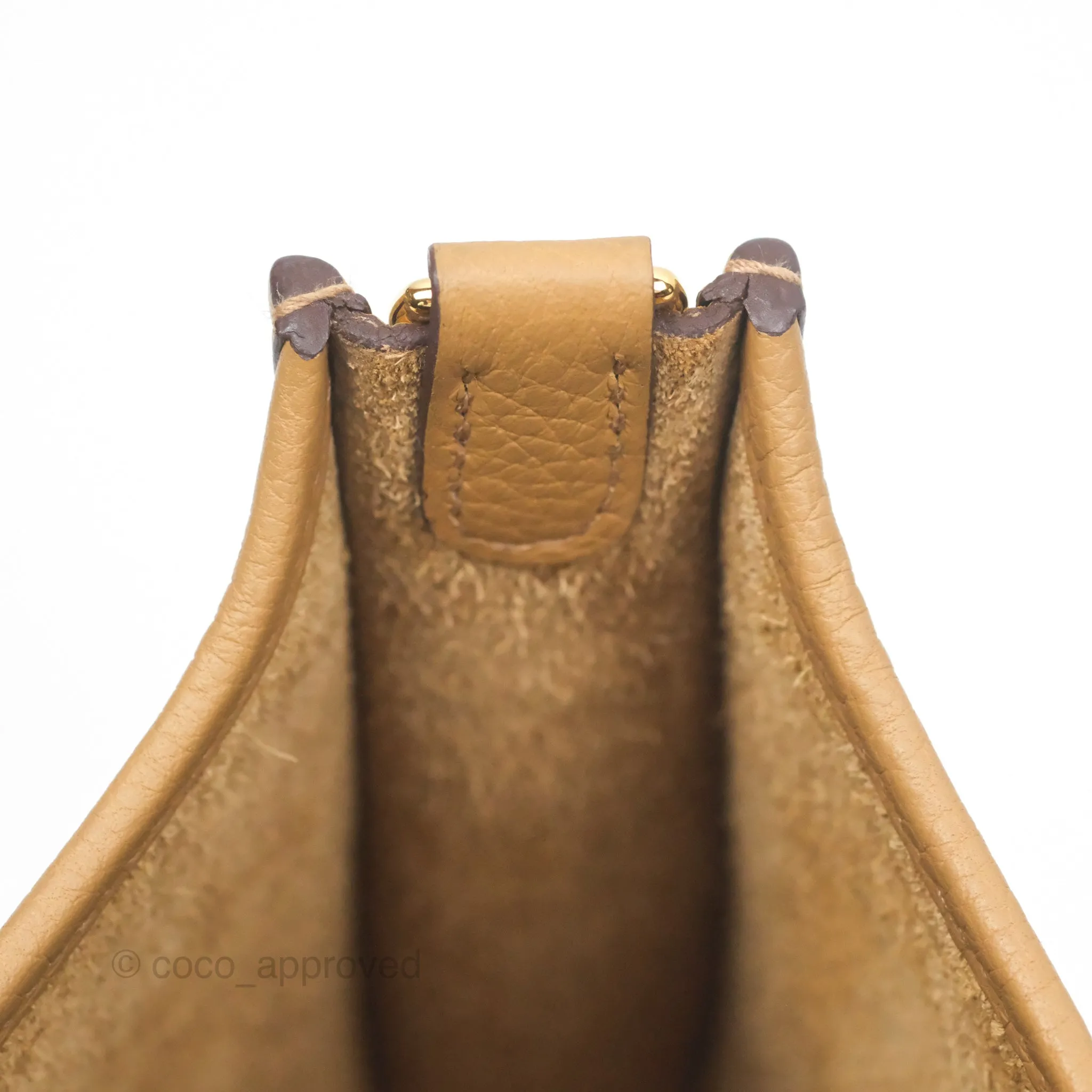 Herms Mini Evelyne 16 Biscuit 48 Clemence Gold Hardware