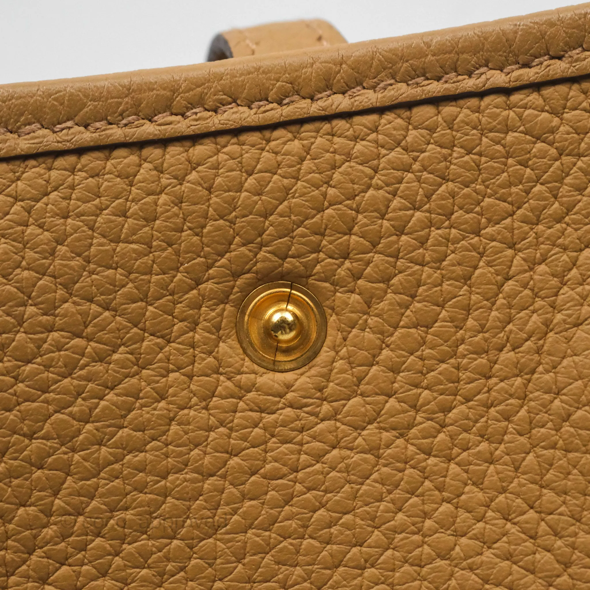 Herms Mini Evelyne 16 Biscuit 48 Clemence Gold Hardware
