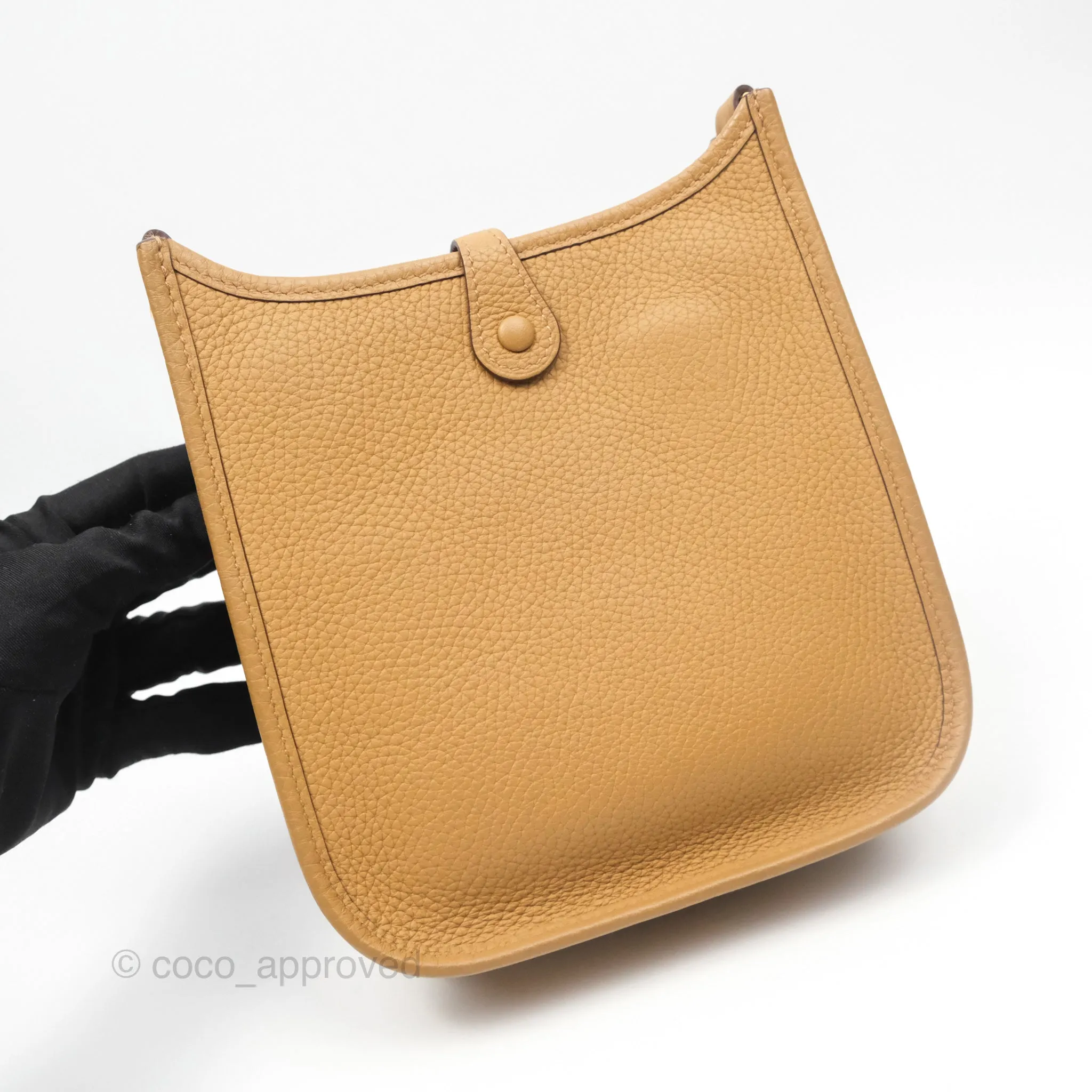 Herms Mini Evelyne 16 Biscuit 48 Clemence Gold Hardware