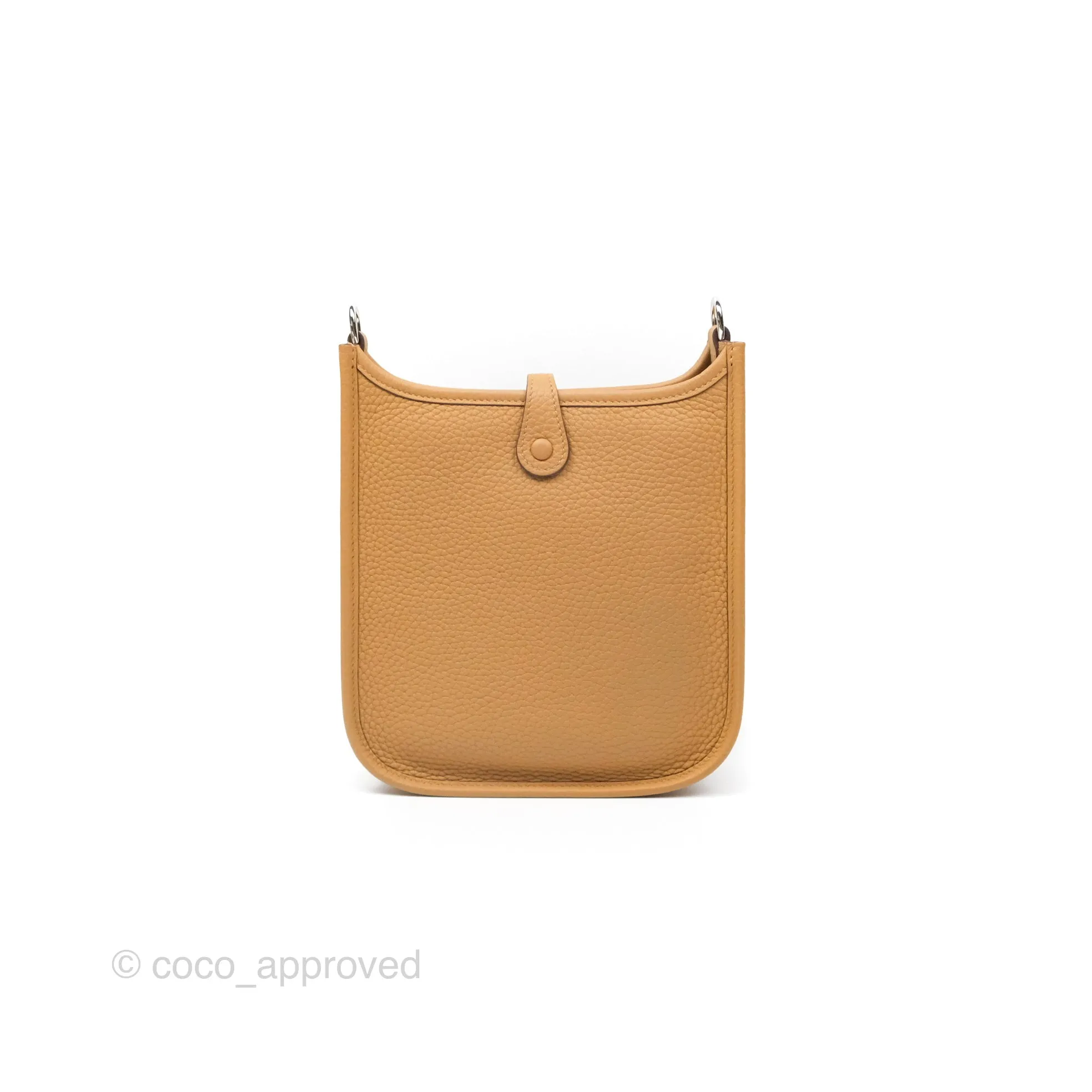 Herms Mini Evelyne 16 Biscuit 48 Clemence Palladium Hardware