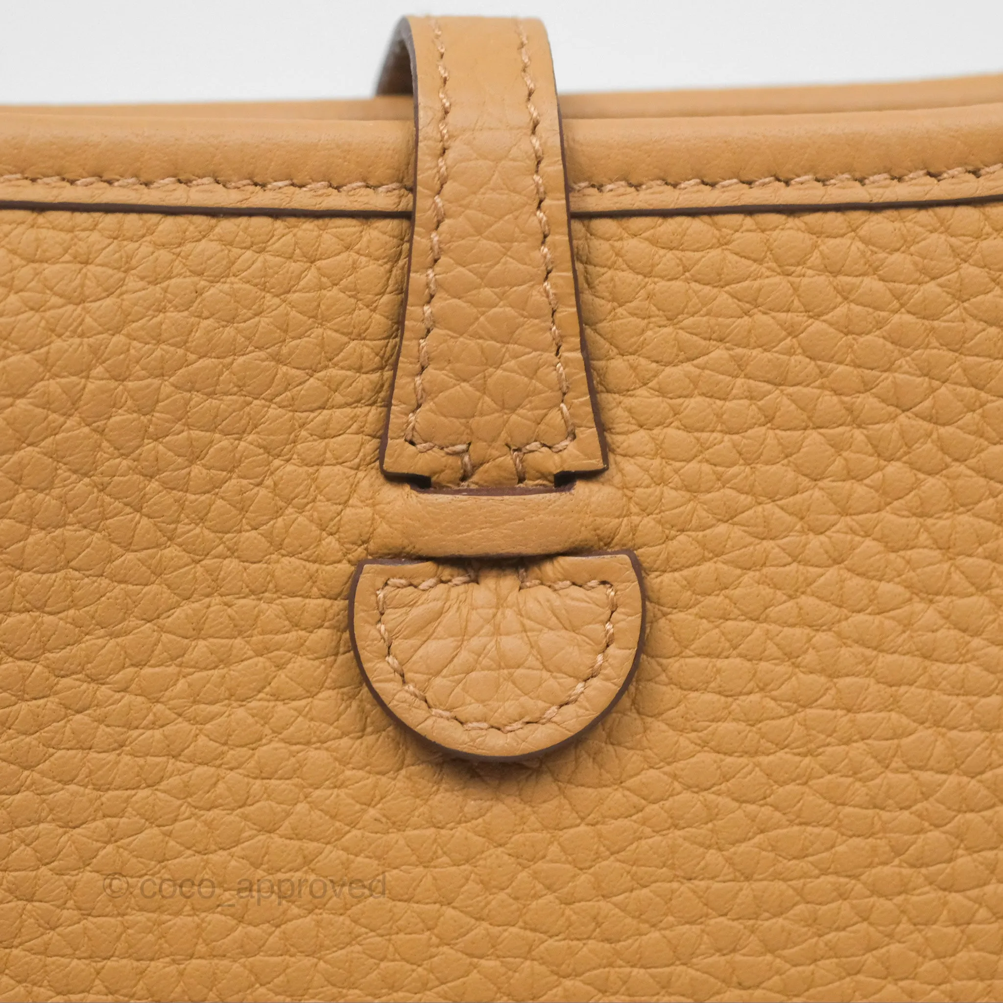 Herms Mini Evelyne 16 Biscuit 48 Clemence Palladium Hardware