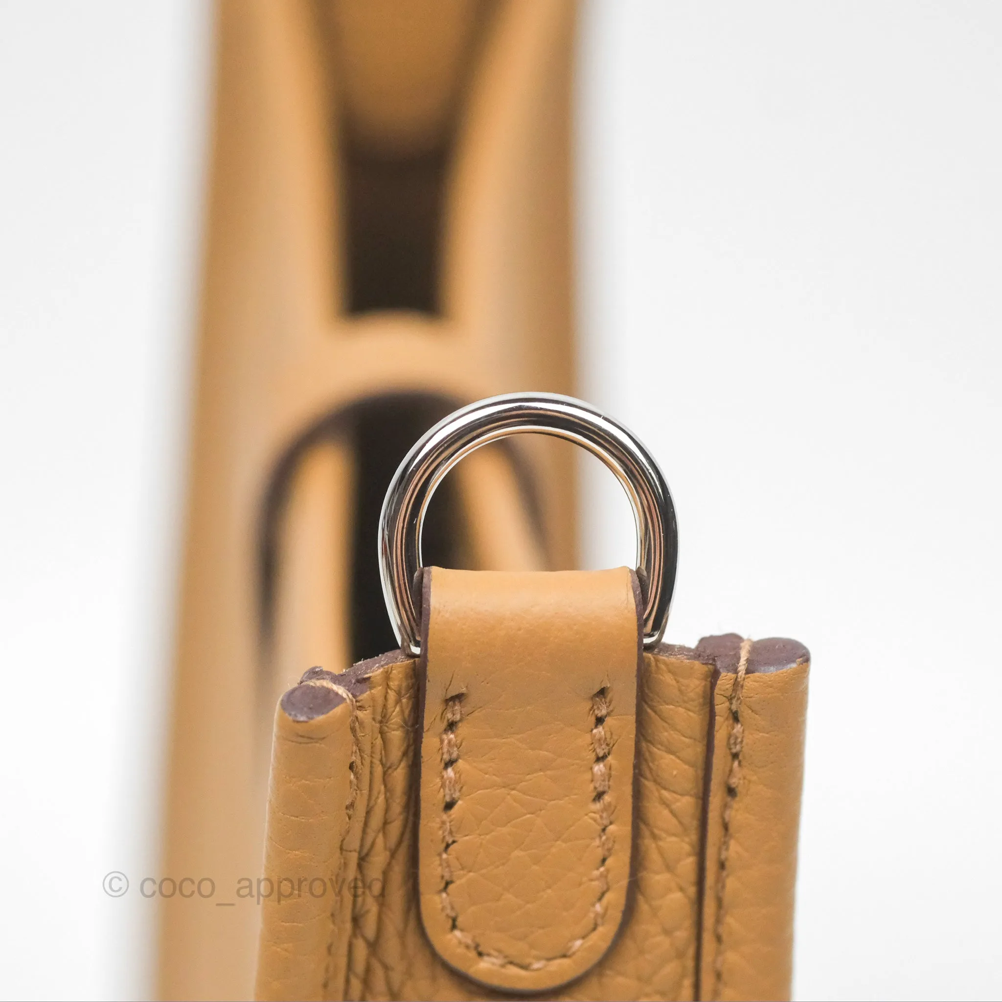Herms Mini Evelyne 16 Biscuit 48 Clemence Palladium Hardware