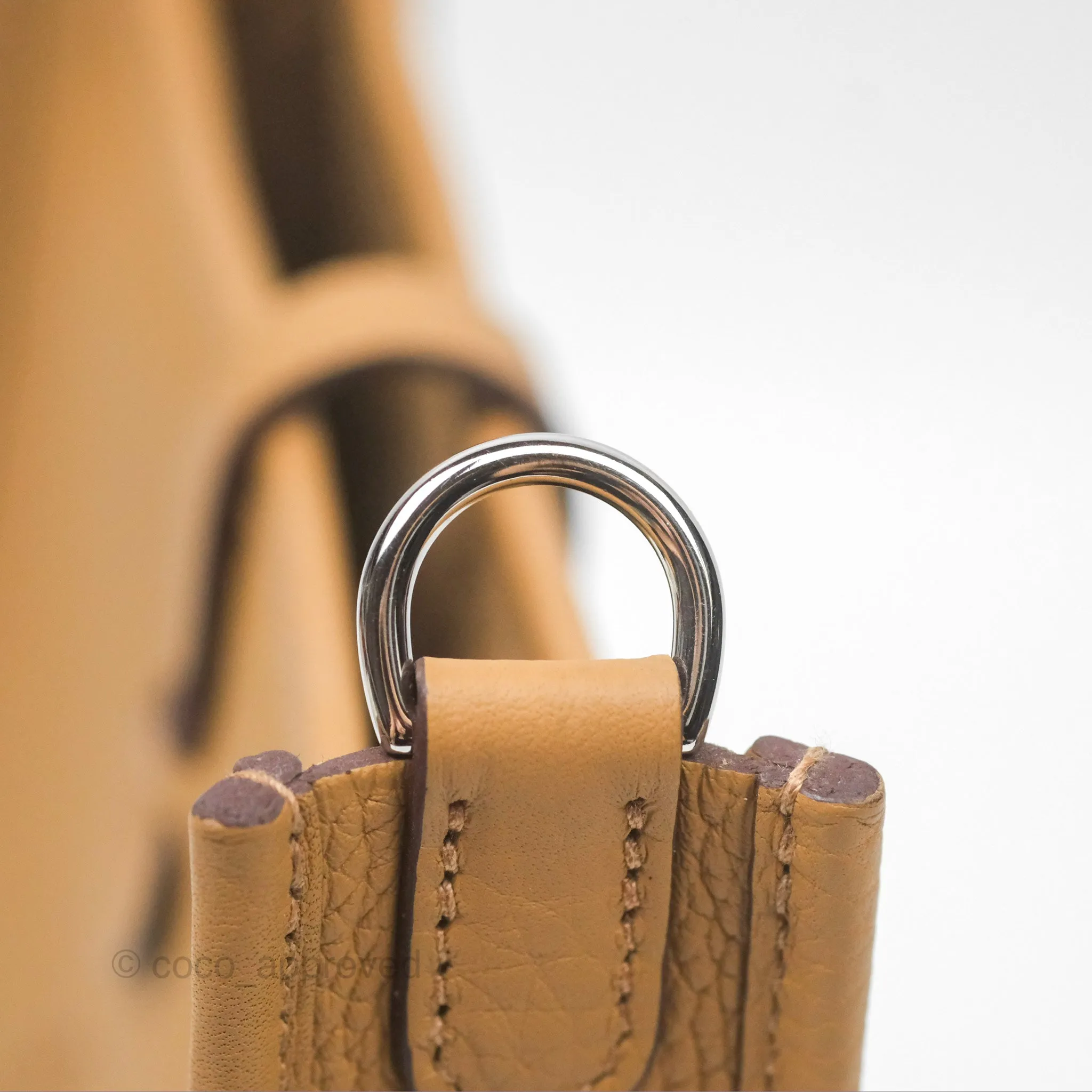 Herms Mini Evelyne 16 Biscuit 48 Clemence Palladium Hardware