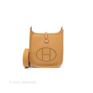 Herms Mini Evelyne 16 Biscuit 48 Clemence Palladium Hardware