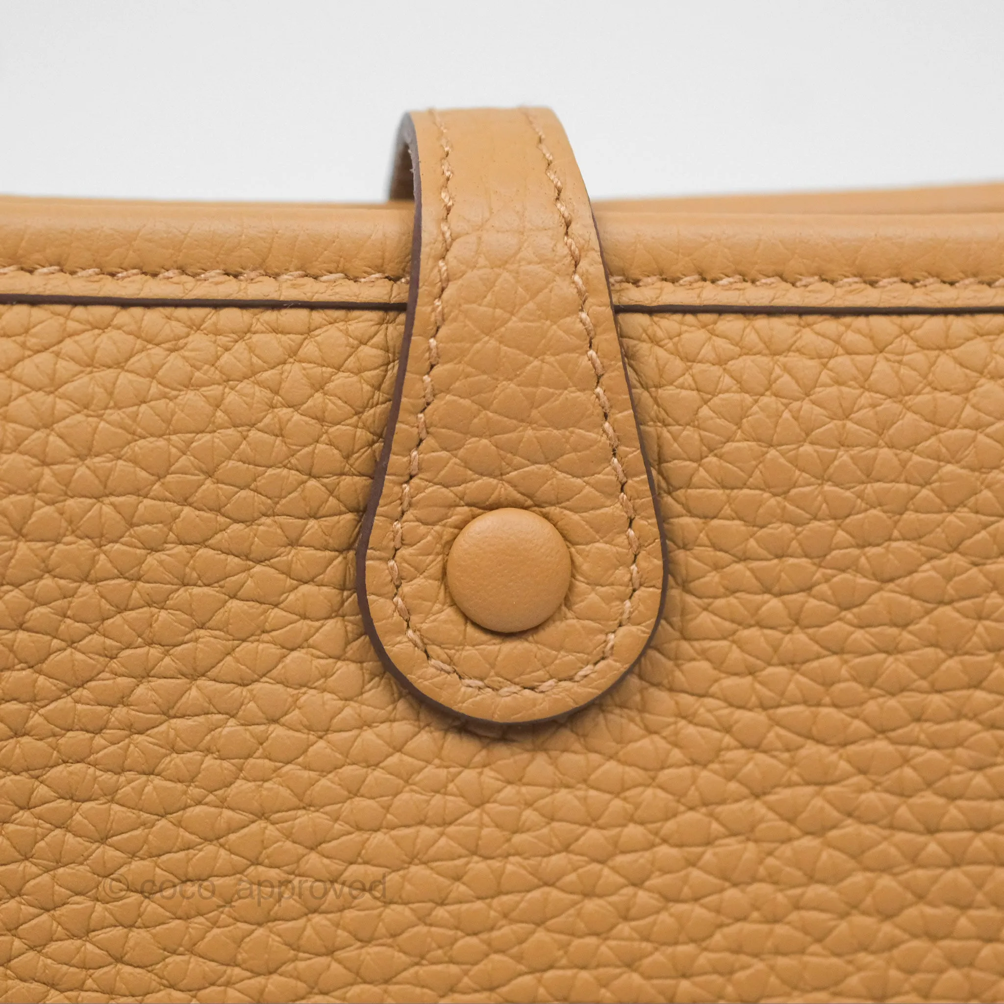 Herms Mini Evelyne 16 Biscuit 48 Clemence Palladium Hardware