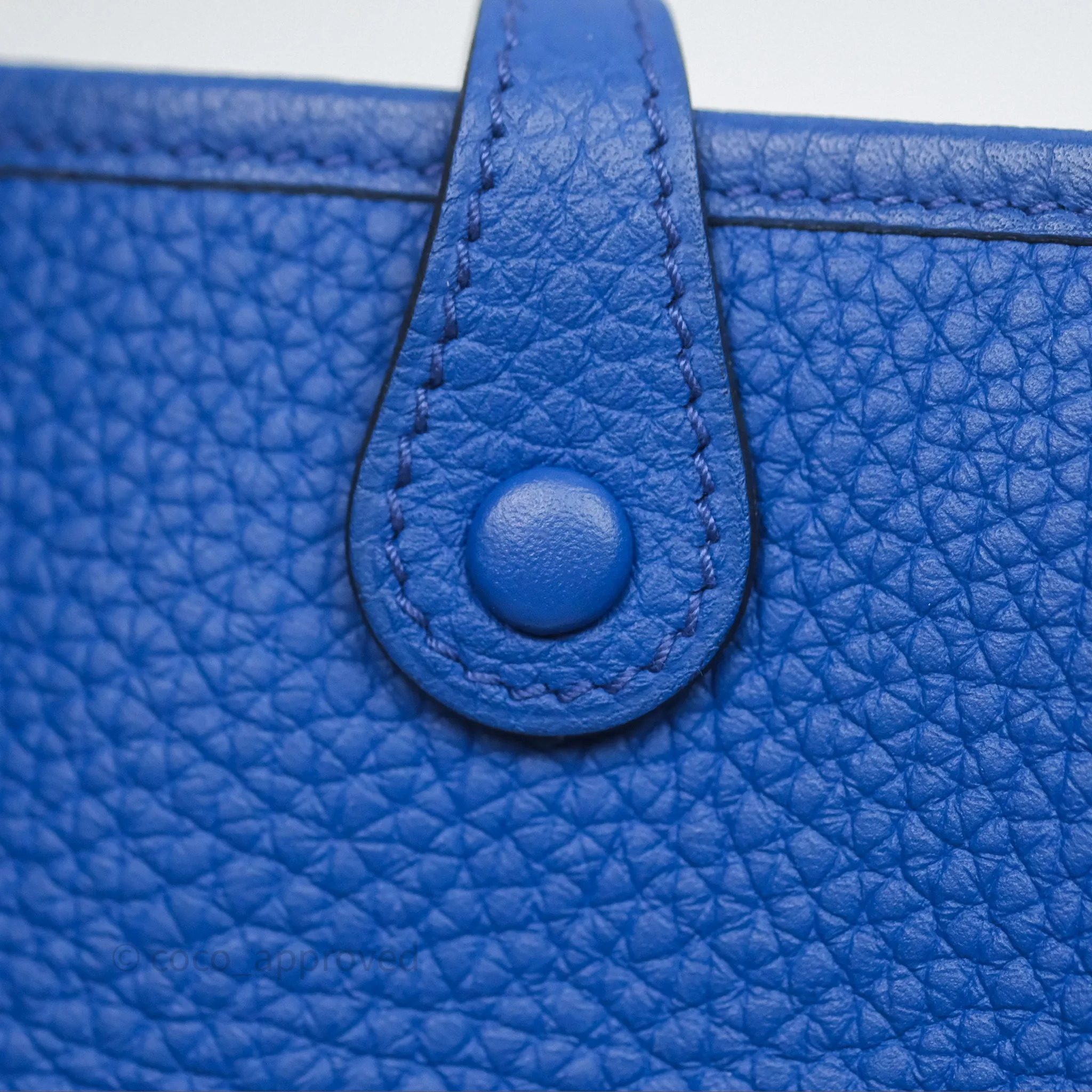Herms Mini Evelyne 16 Bleu Royal O8 Clemence Gold Hardware