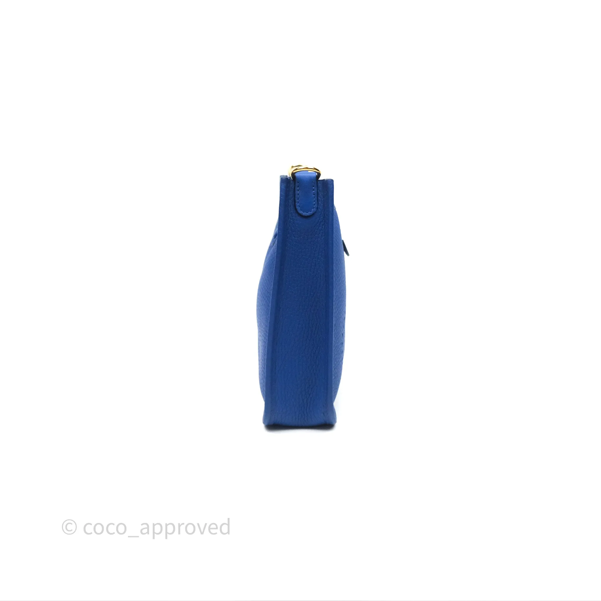 Herms Mini Evelyne 16 Bleu Royal O8 Clemence Gold Hardware