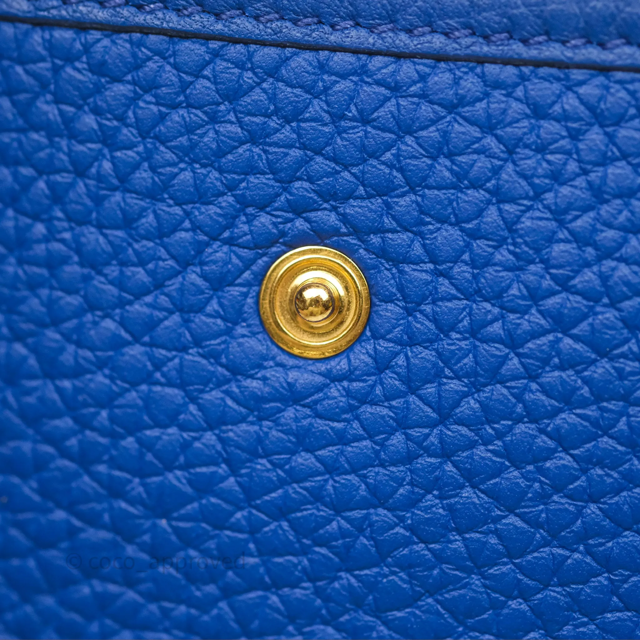 Herms Mini Evelyne 16 Bleu Royal O8 Clemence Gold Hardware