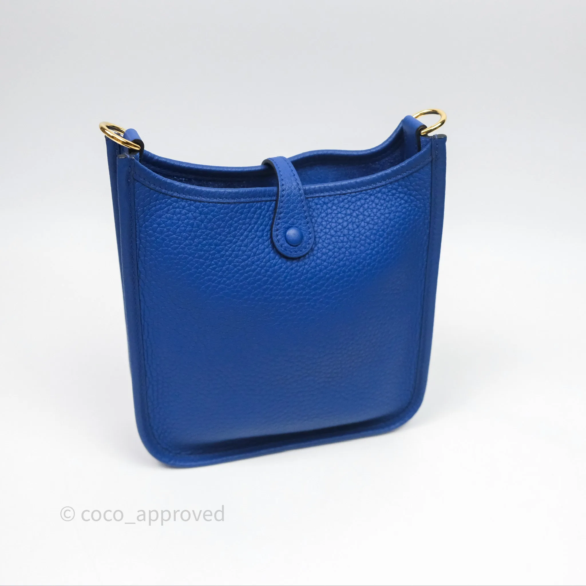 Herms Mini Evelyne 16 Bleu Royal O8 Clemence Gold Hardware