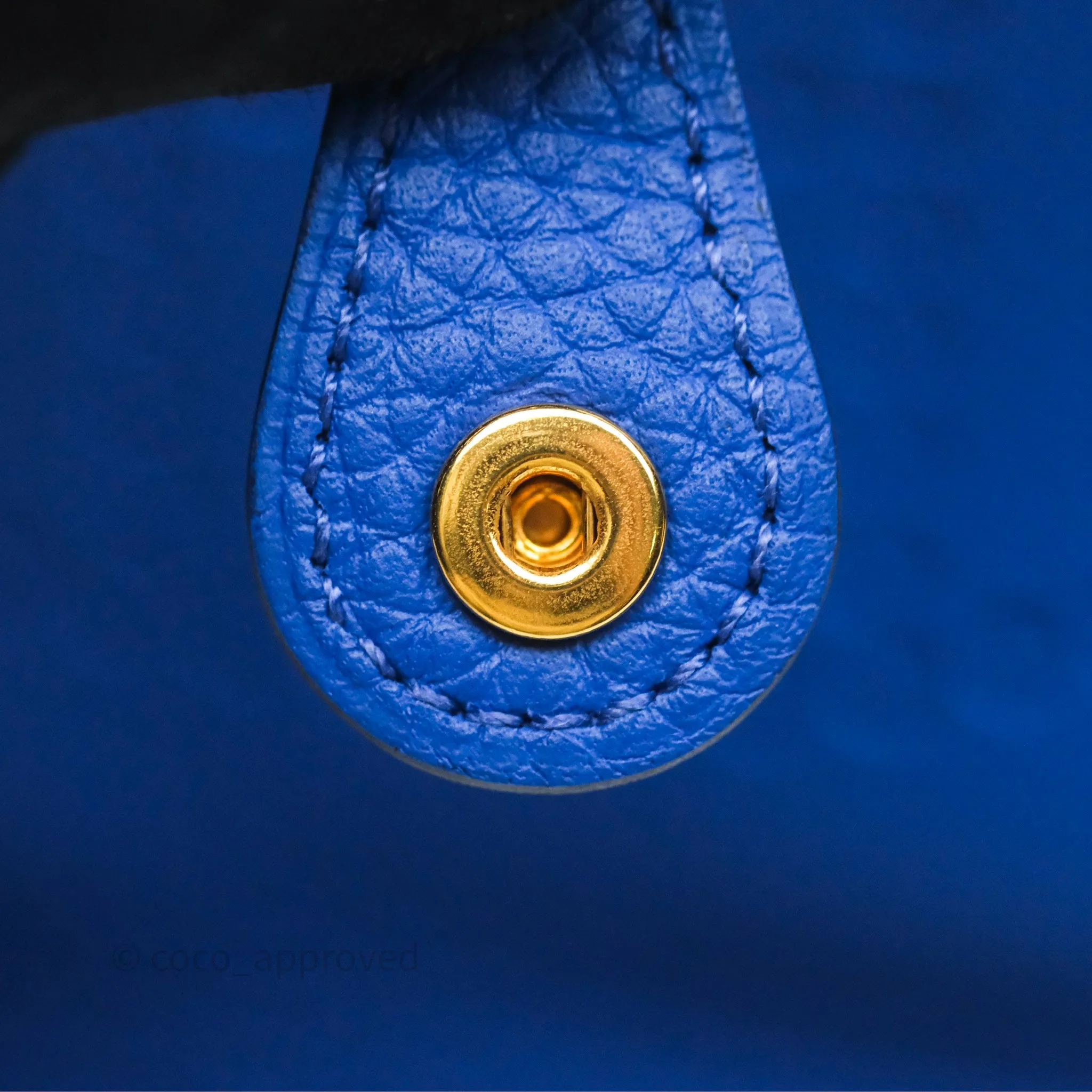 Herms Mini Evelyne 16 Bleu Royal O8 Clemence Gold Hardware