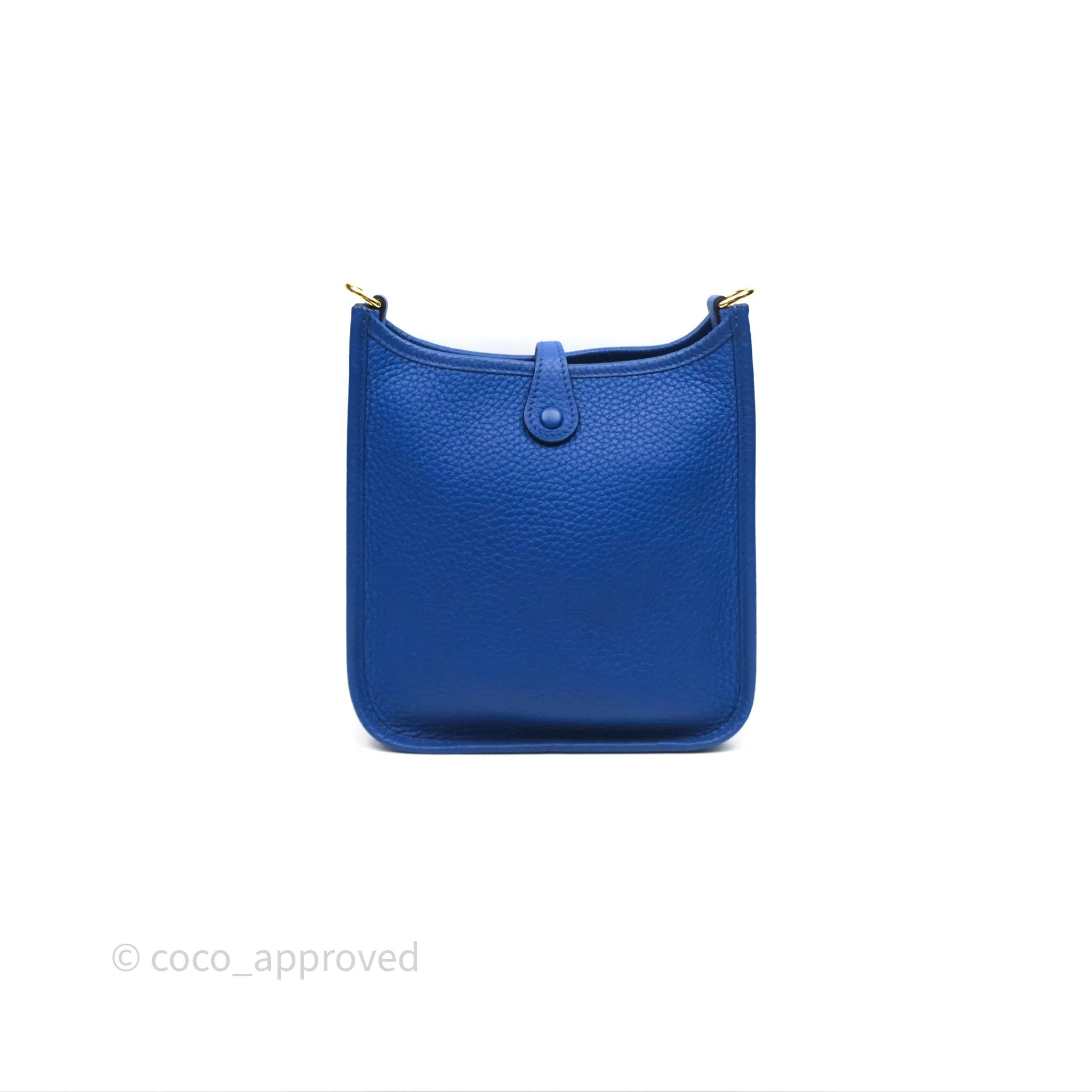 Herms Mini Evelyne 16 Bleu Royal O8 Clemence Gold Hardware