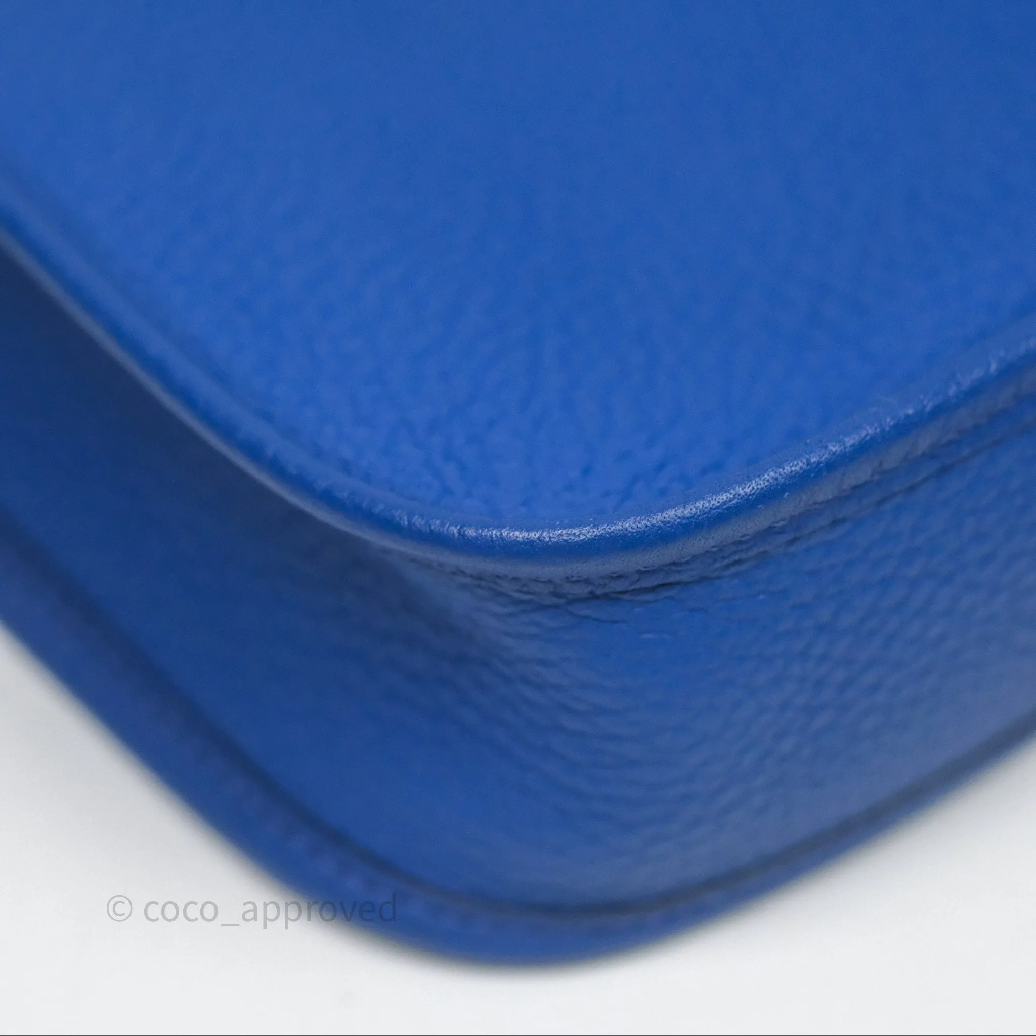 Herms Mini Evelyne 16 Bleu Royal O8 Clemence Gold Hardware