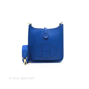 Herms Mini Evelyne 16 Bleu Royal O8 Clemence Gold Hardware