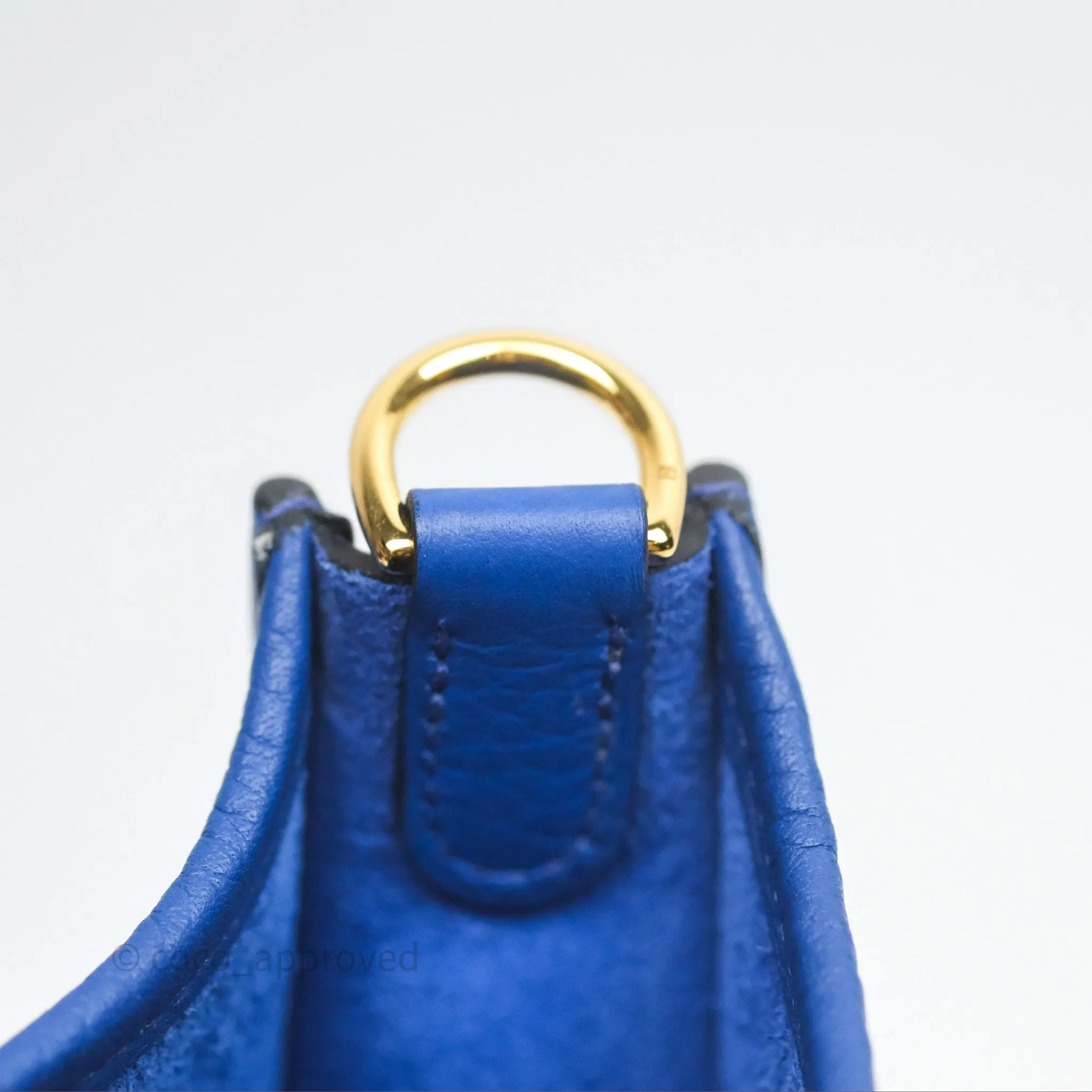 Herms Mini Evelyne 16 Bleu Royal O8 Clemence Gold Hardware