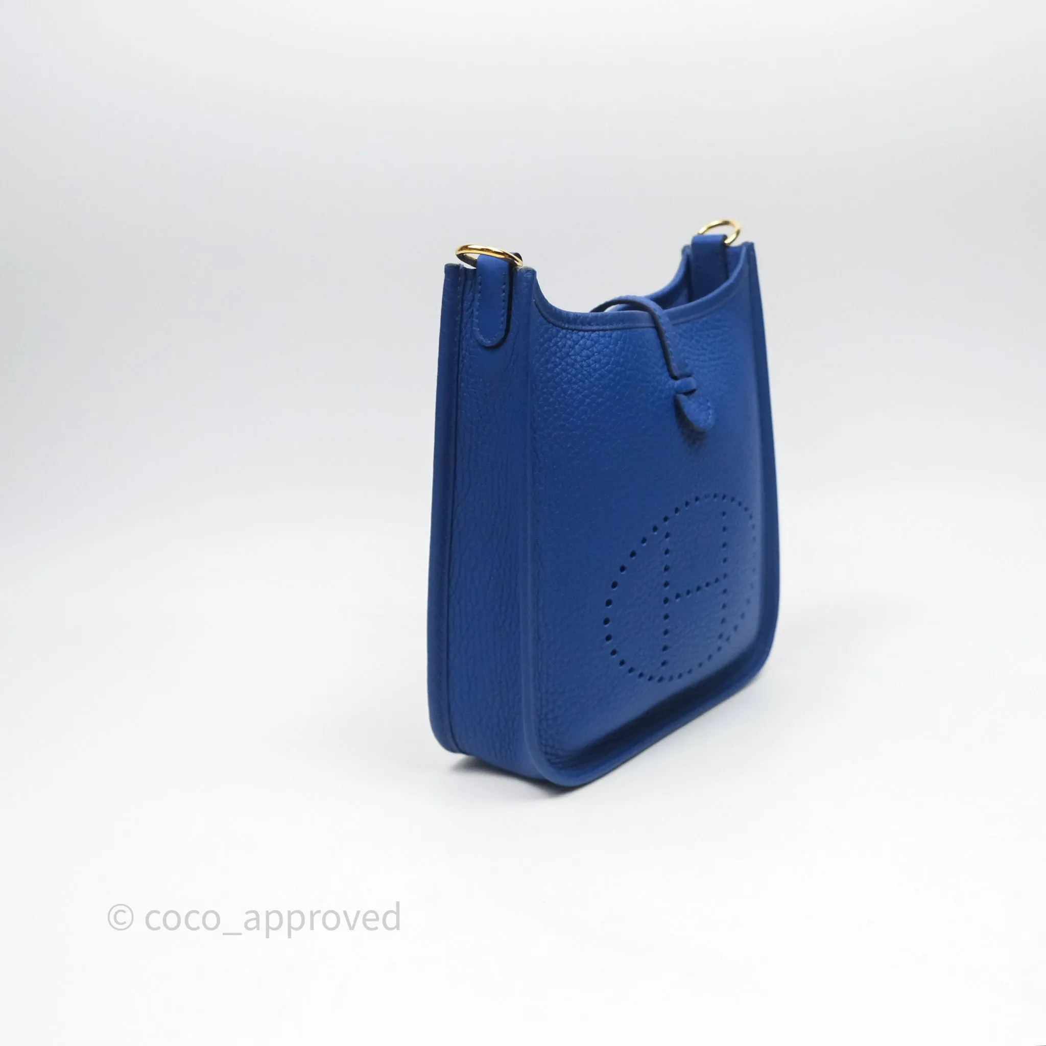 Herms Mini Evelyne 16 Bleu Royal O8 Clemence Gold Hardware