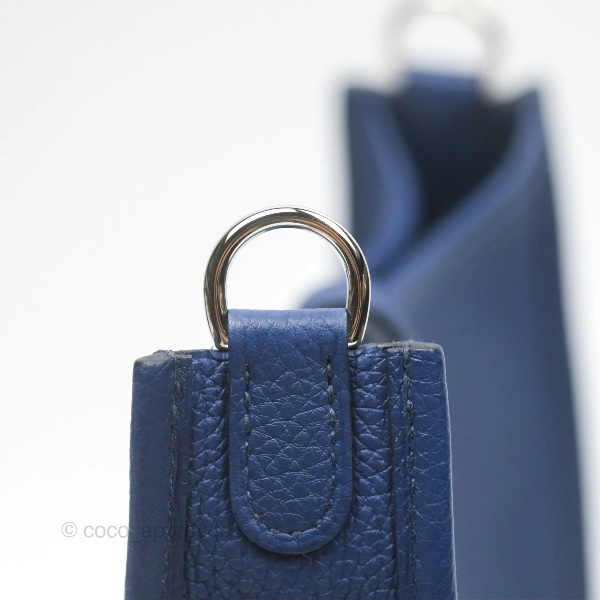 Herms Mini Evelyne 16 Bleu Saphir/ Bleu Indigo TM Palladium Hardware