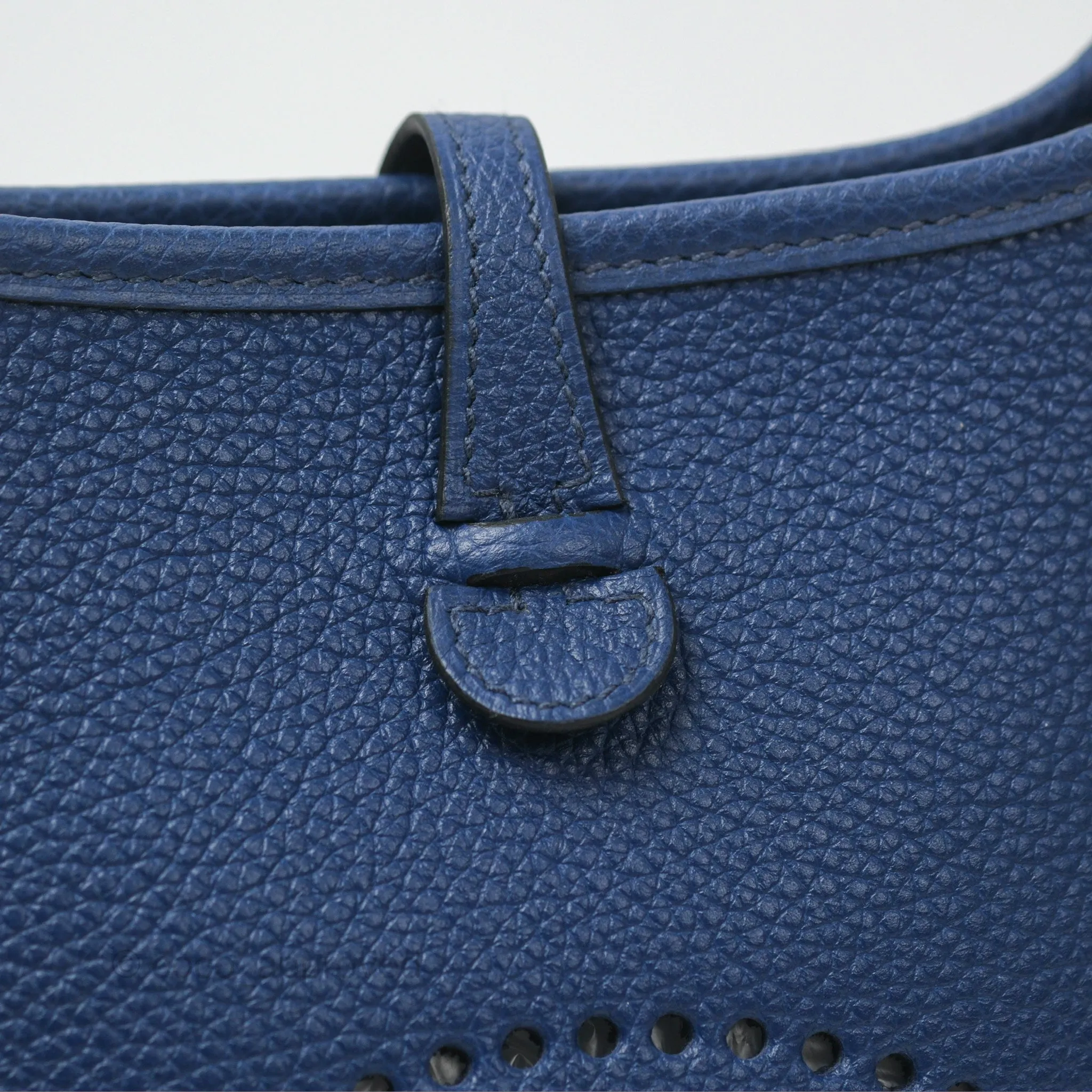 Herms Mini Evelyne 16 Bleu Saphir Taurillon Maurice Sangle Flipperball Palladium Hardware