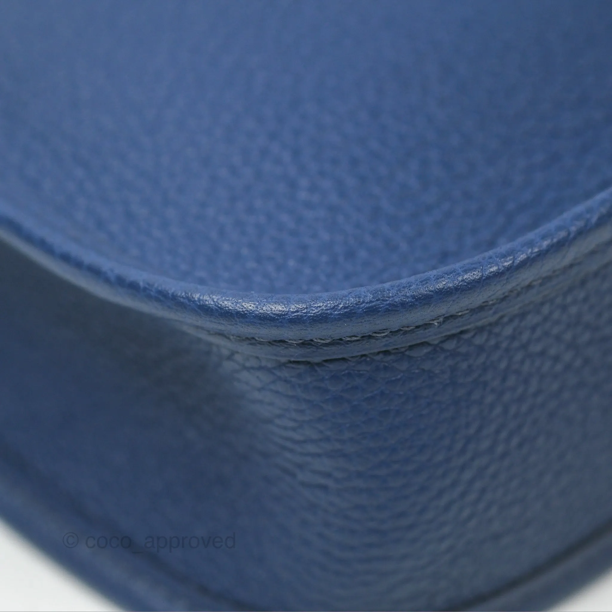 Herms Mini Evelyne 16 Bleu Saphir Taurillon Maurice Sangle Flipperball Palladium Hardware