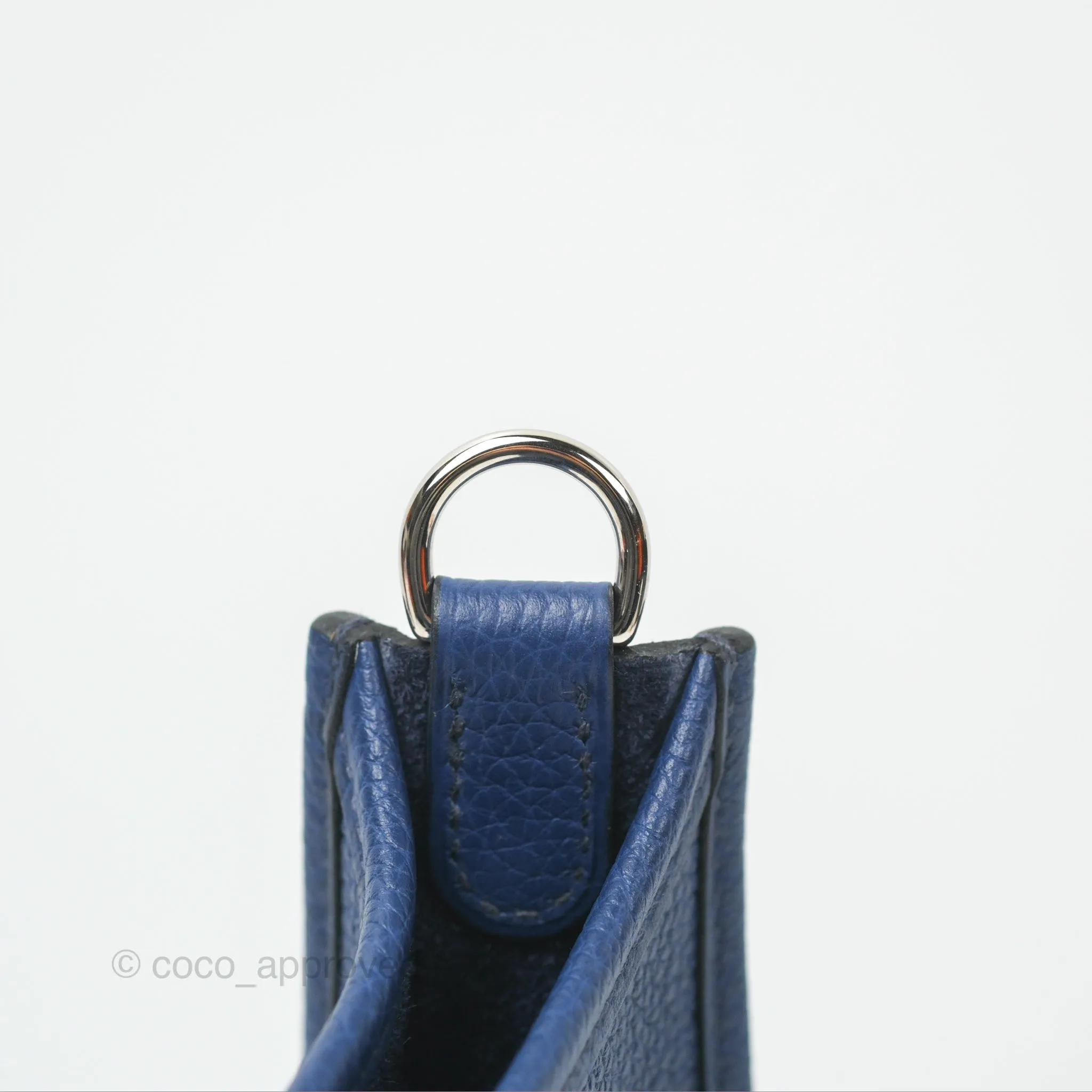 Herms Mini Evelyne 16 Bleu Saphir Taurillon Maurice Sangle Flipperball Palladium Hardware
