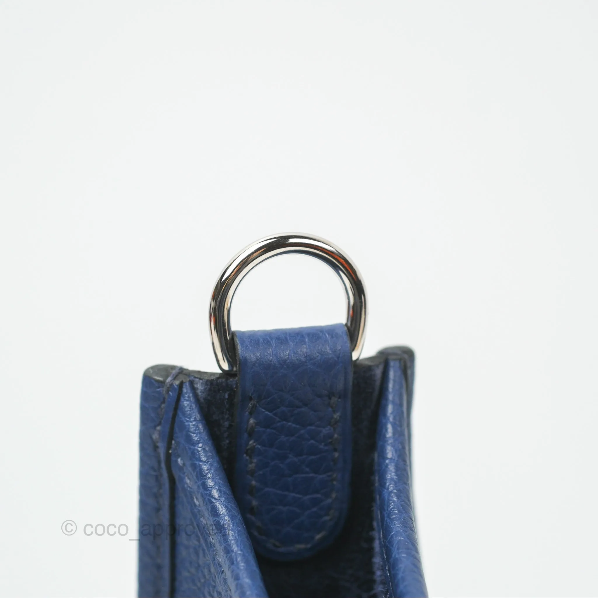 Herms Mini Evelyne 16 Bleu Saphir Taurillon Maurice Sangle Flipperball Palladium Hardware