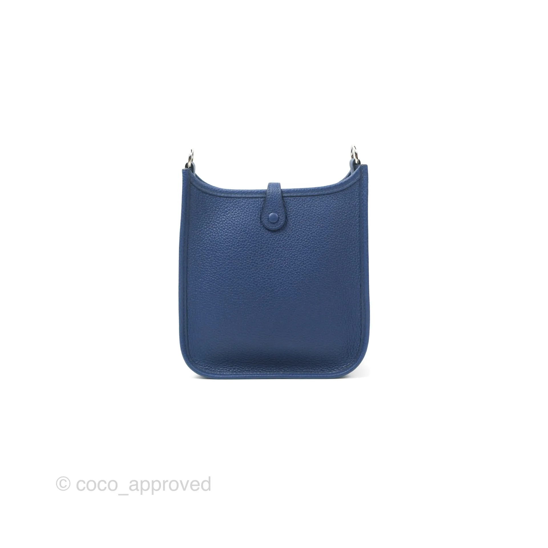 Herms Mini Evelyne 16 Bleu Saphir Taurillon Maurice Sangle Flipperball Palladium Hardware