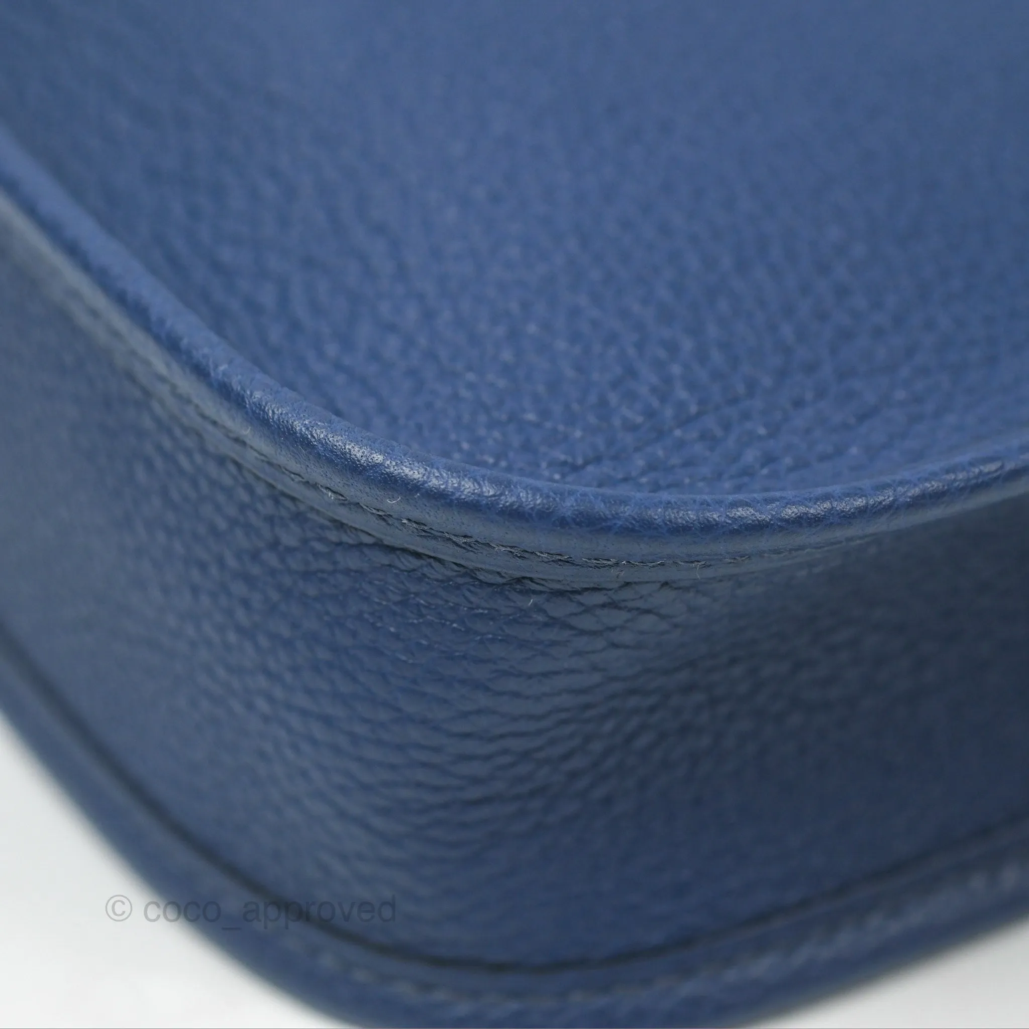 Herms Mini Evelyne 16 Bleu Saphir Taurillon Maurice Sangle Flipperball Palladium Hardware