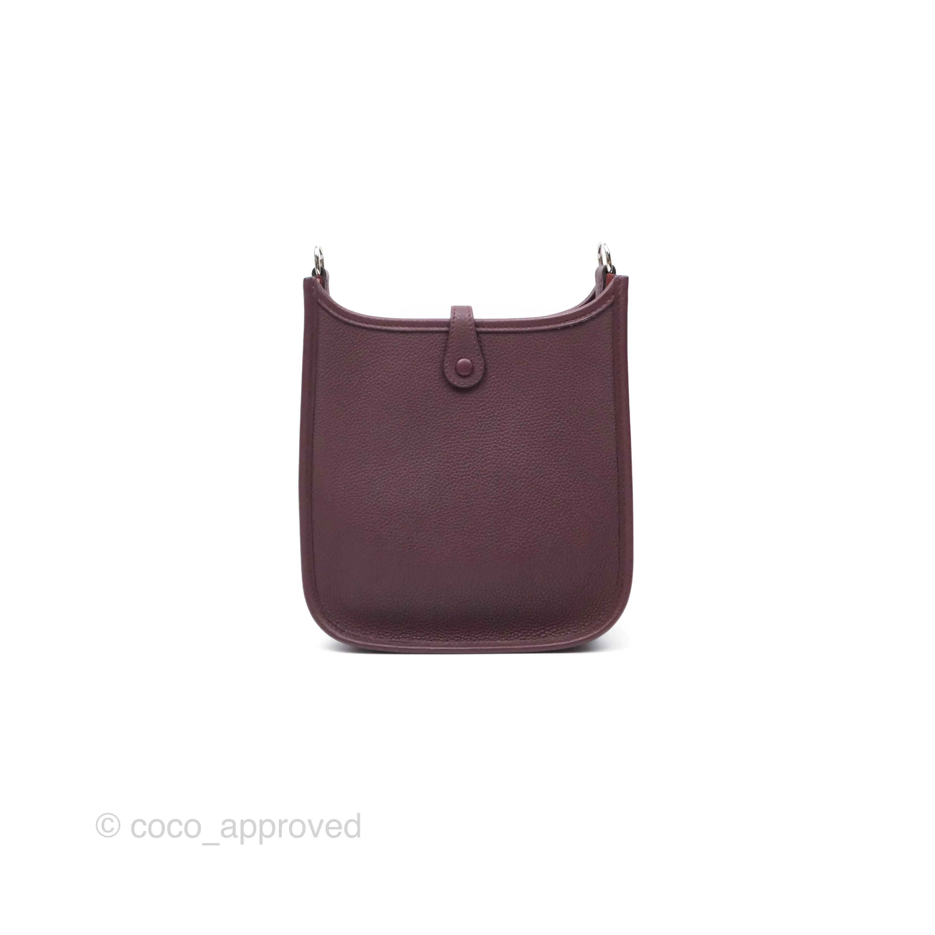 Herms Mini Evelyne 16 Bordeaux 57 Taurillon Maurice Palladium Hardware