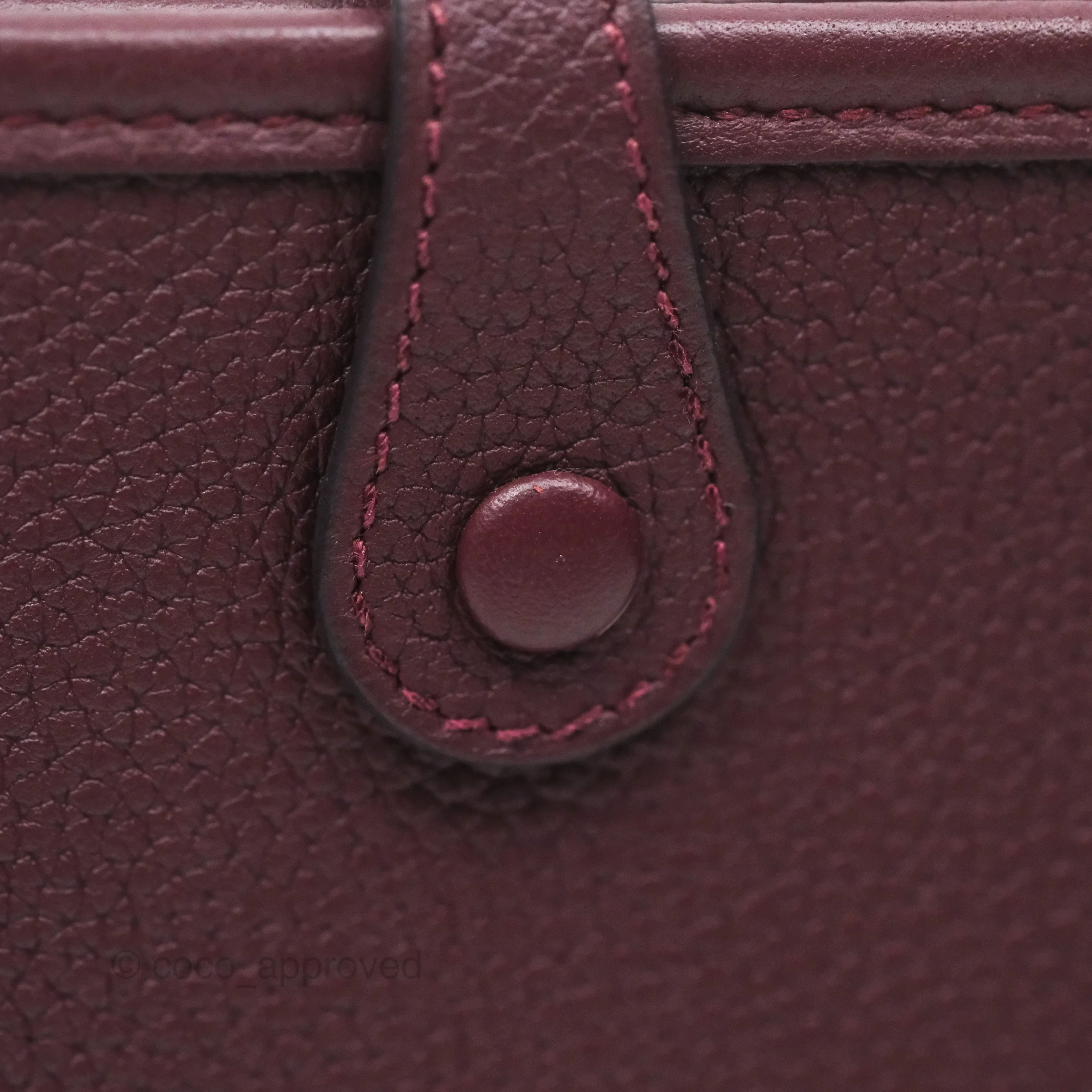 Herms Mini Evelyne 16 Bordeaux 57 Taurillon Maurice Palladium Hardware
