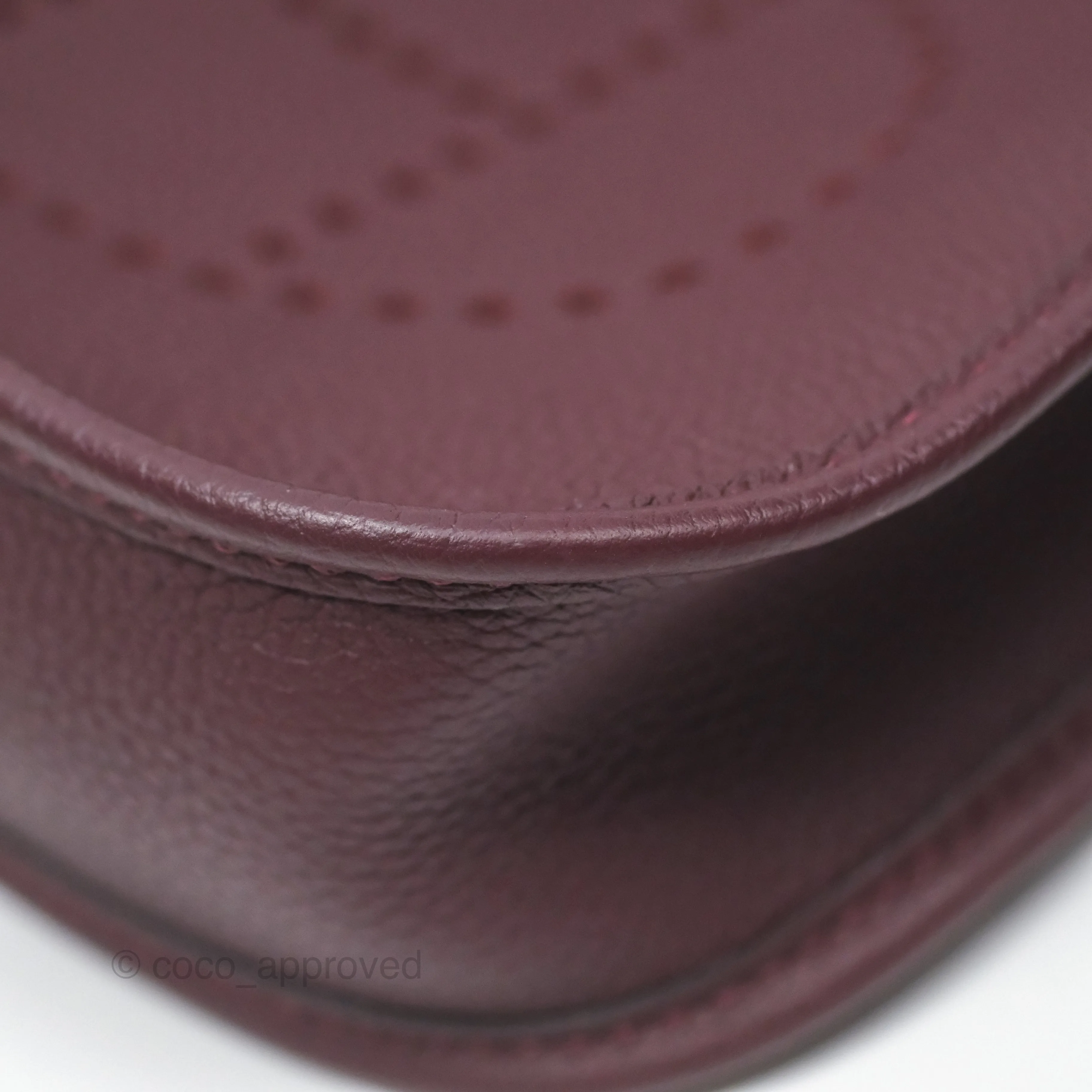 Herms Mini Evelyne 16 Bordeaux 57 Taurillon Maurice Palladium Hardware