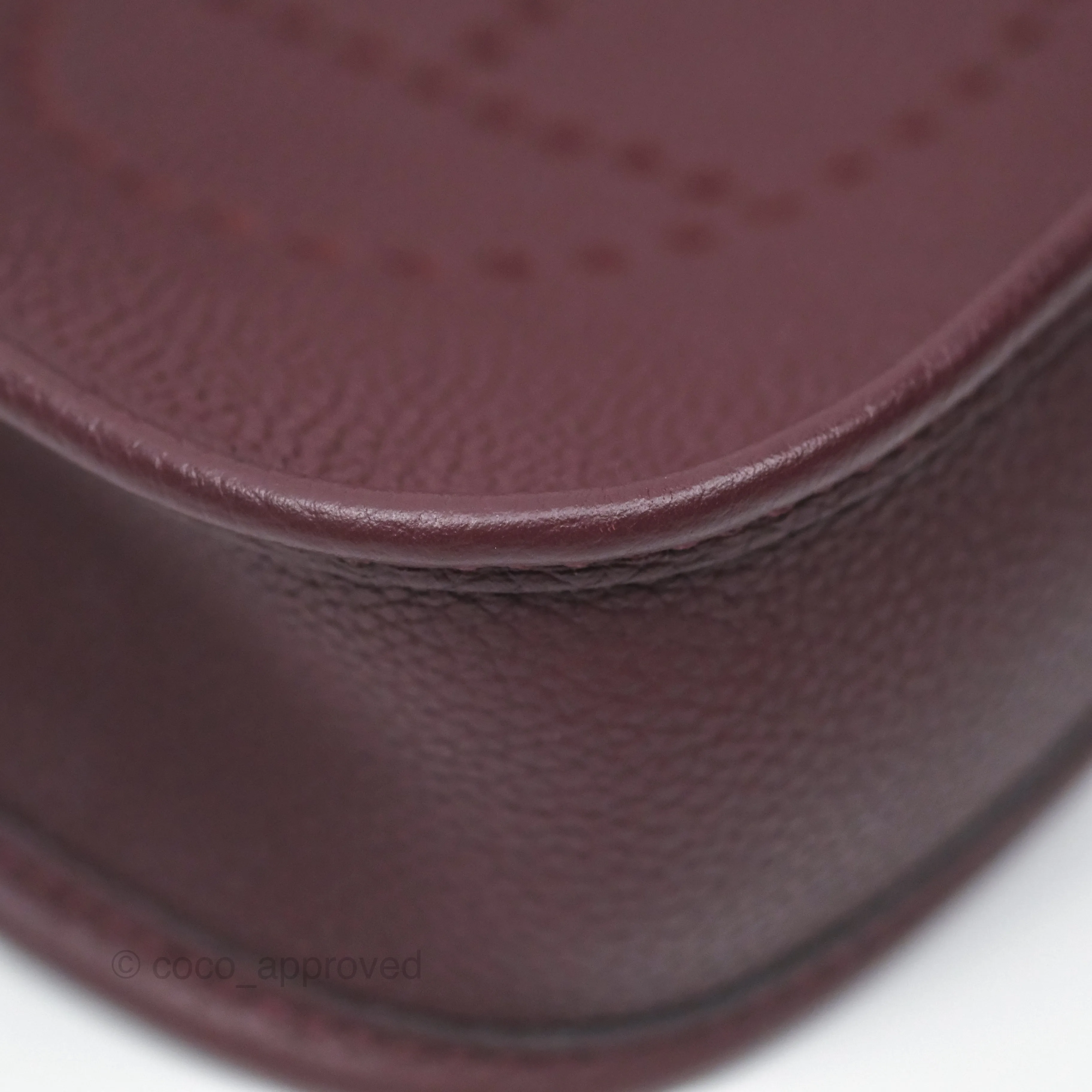 Herms Mini Evelyne 16 Bordeaux 57 Taurillon Maurice Palladium Hardware