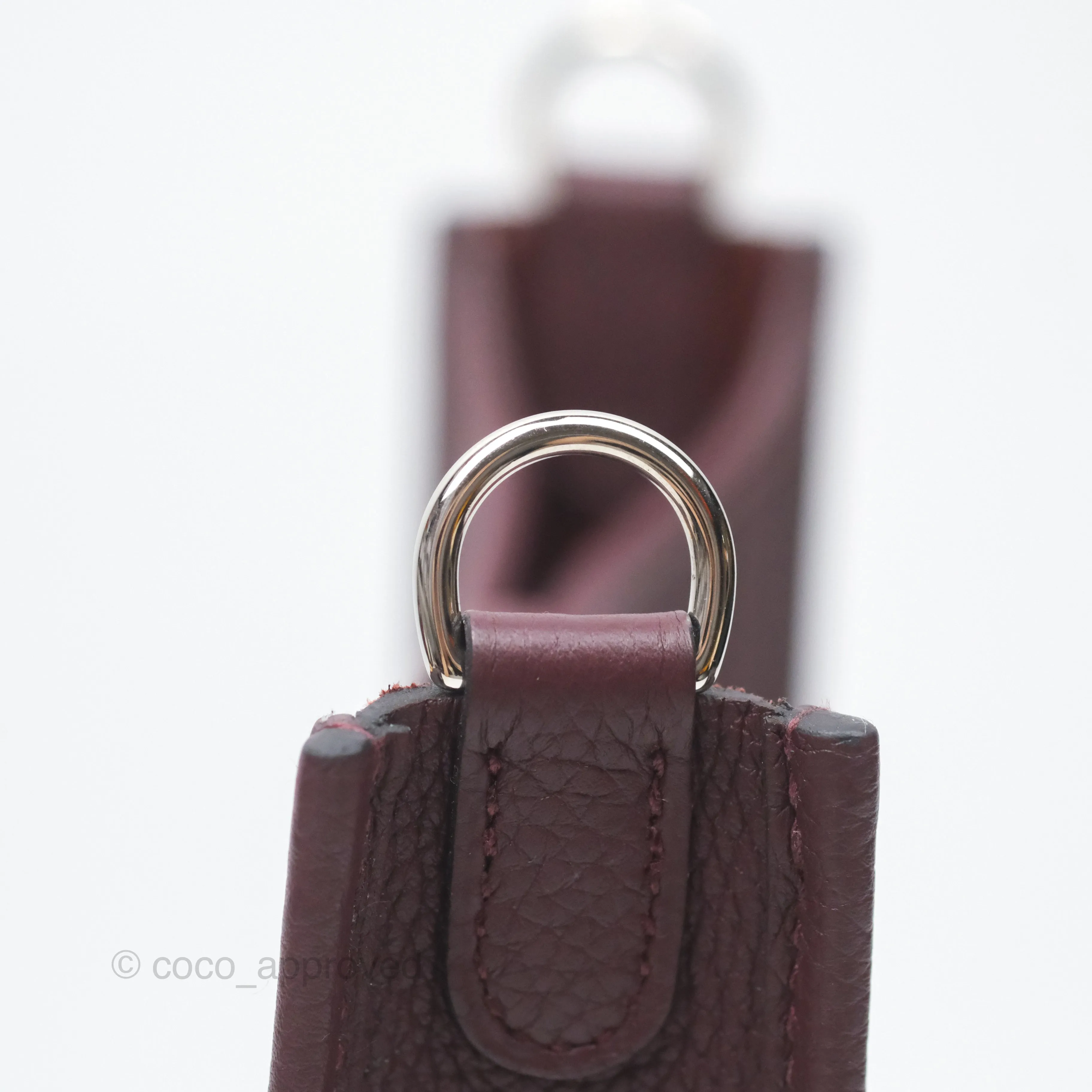 Herms Mini Evelyne 16 Bordeaux 57 Taurillon Maurice Palladium Hardware