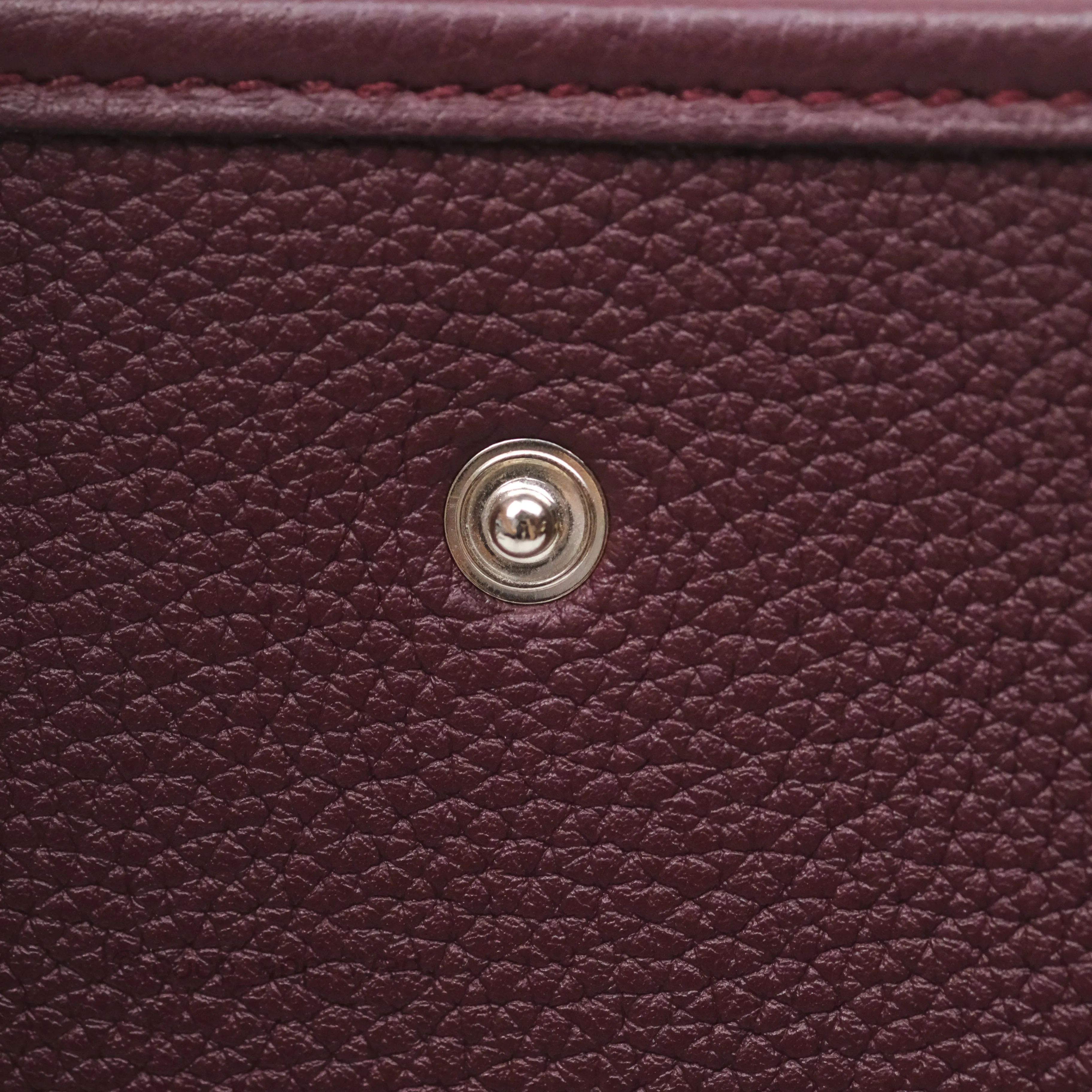 Herms Mini Evelyne 16 Bordeaux 57 Taurillon Maurice Palladium Hardware