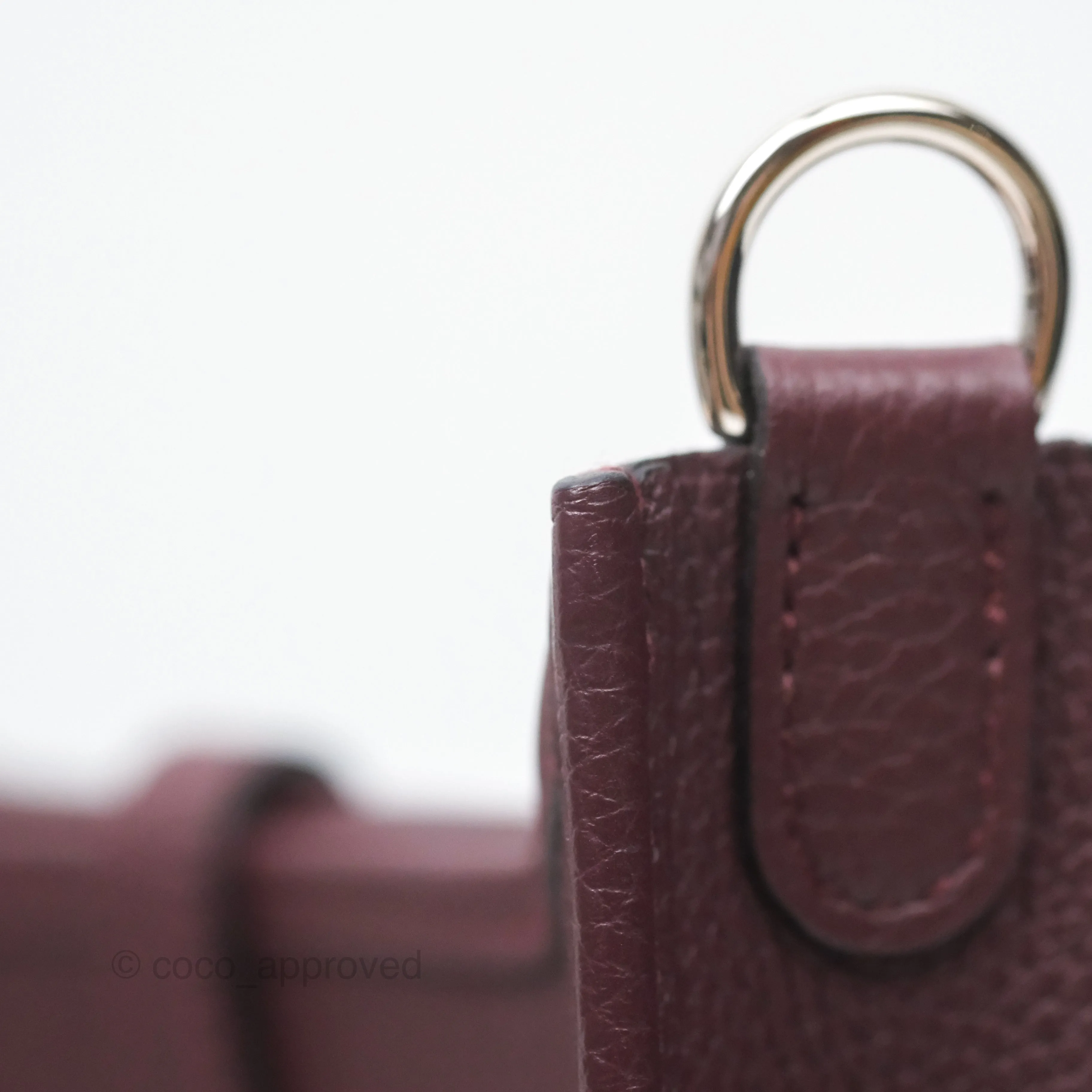 Herms Mini Evelyne 16 Bordeaux 57 Taurillon Maurice Palladium Hardware