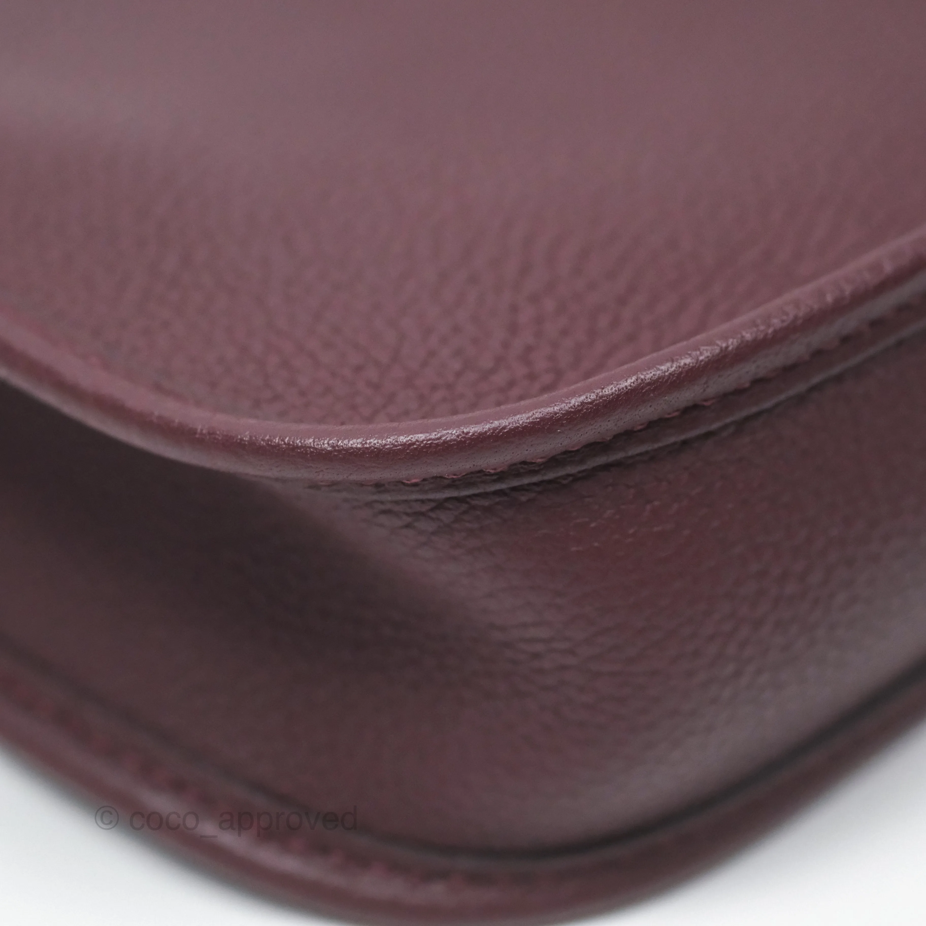 Herms Mini Evelyne 16 Bordeaux 57 Taurillon Maurice Palladium Hardware