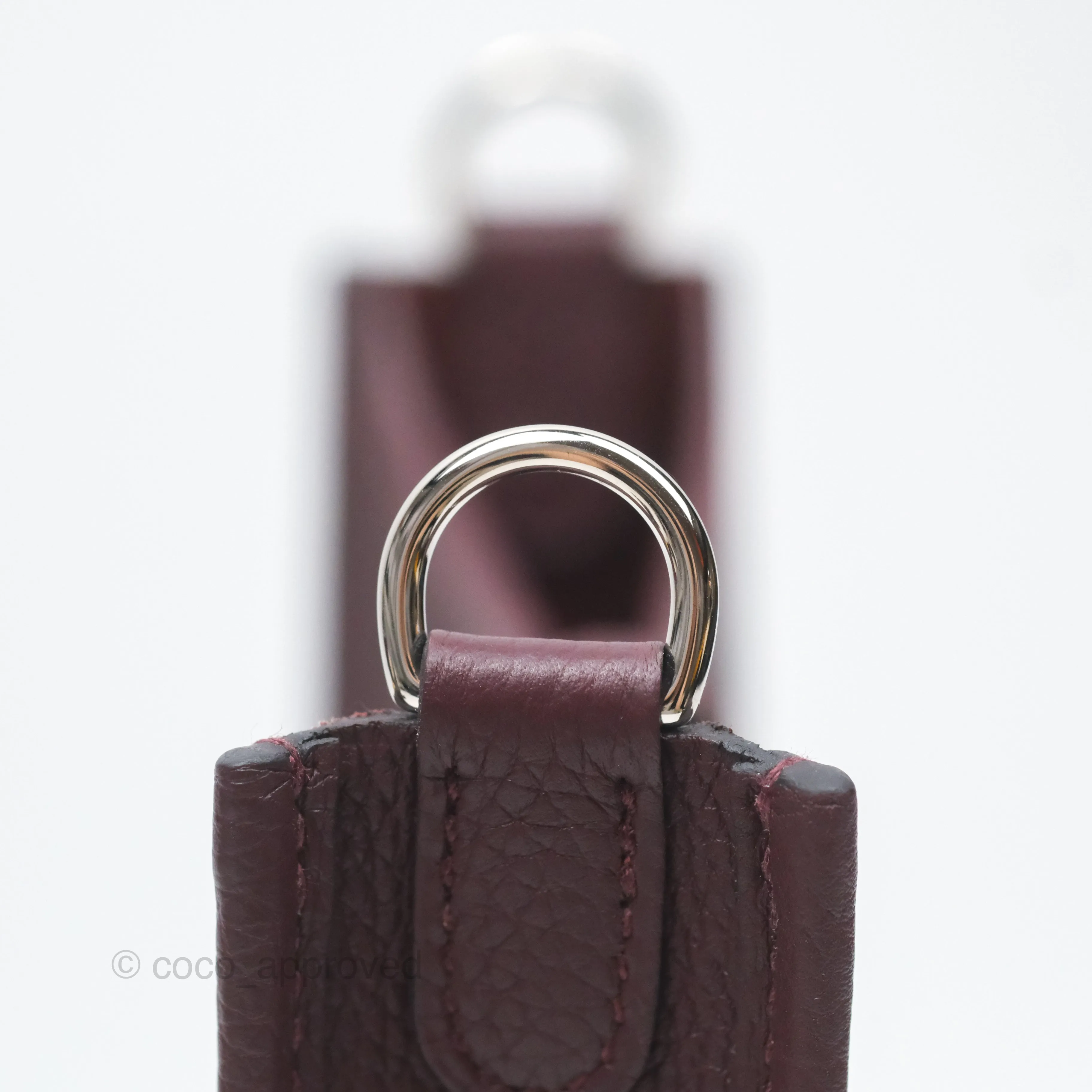 Herms Mini Evelyne 16 Bordeaux 57 Taurillon Maurice Palladium Hardware