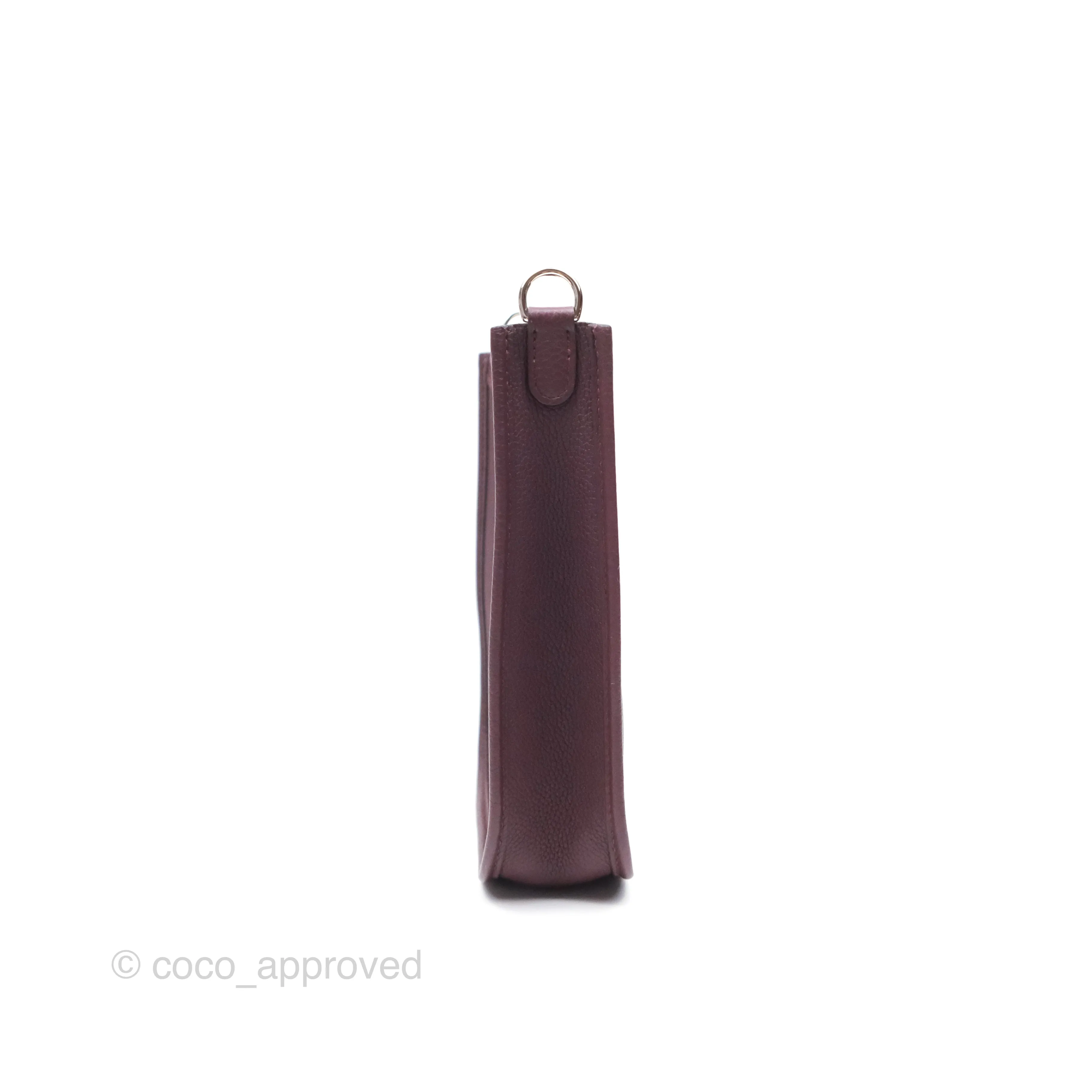 Herms Mini Evelyne 16 Bordeaux 57 Taurillon Maurice Palladium Hardware