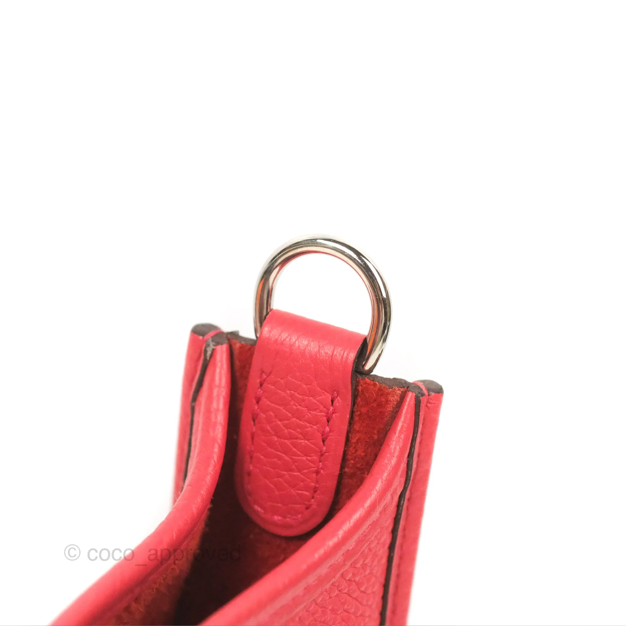 Herms Mini Evelyne 16 Bougainvillier/ Rouge Pivoine TM Palladium Hardware