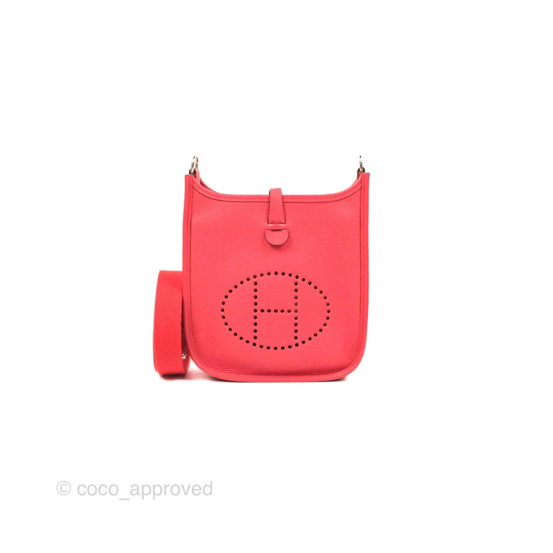 Herms Mini Evelyne 16 Bougainvillier/ Rouge Pivoine TM Palladium Hardware