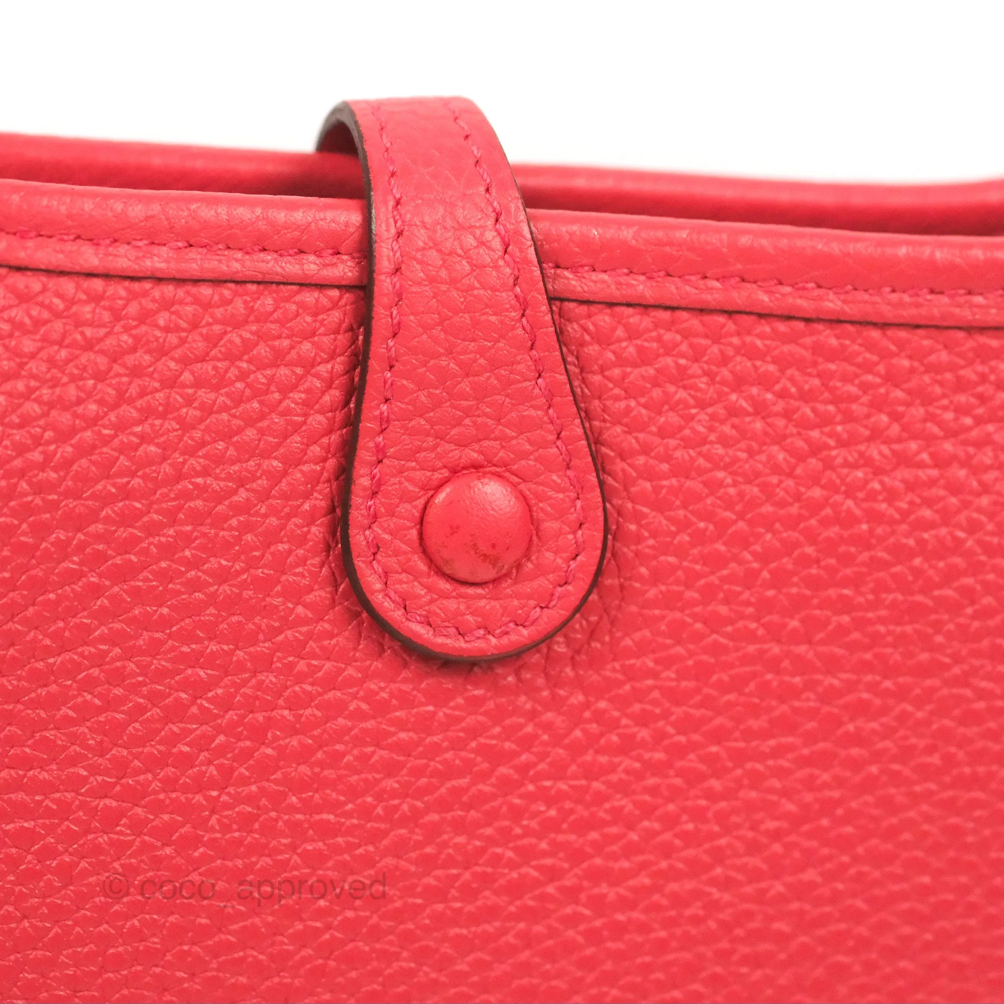 Herms Mini Evelyne 16 Bougainvillier/ Rouge Pivoine TM Palladium Hardware