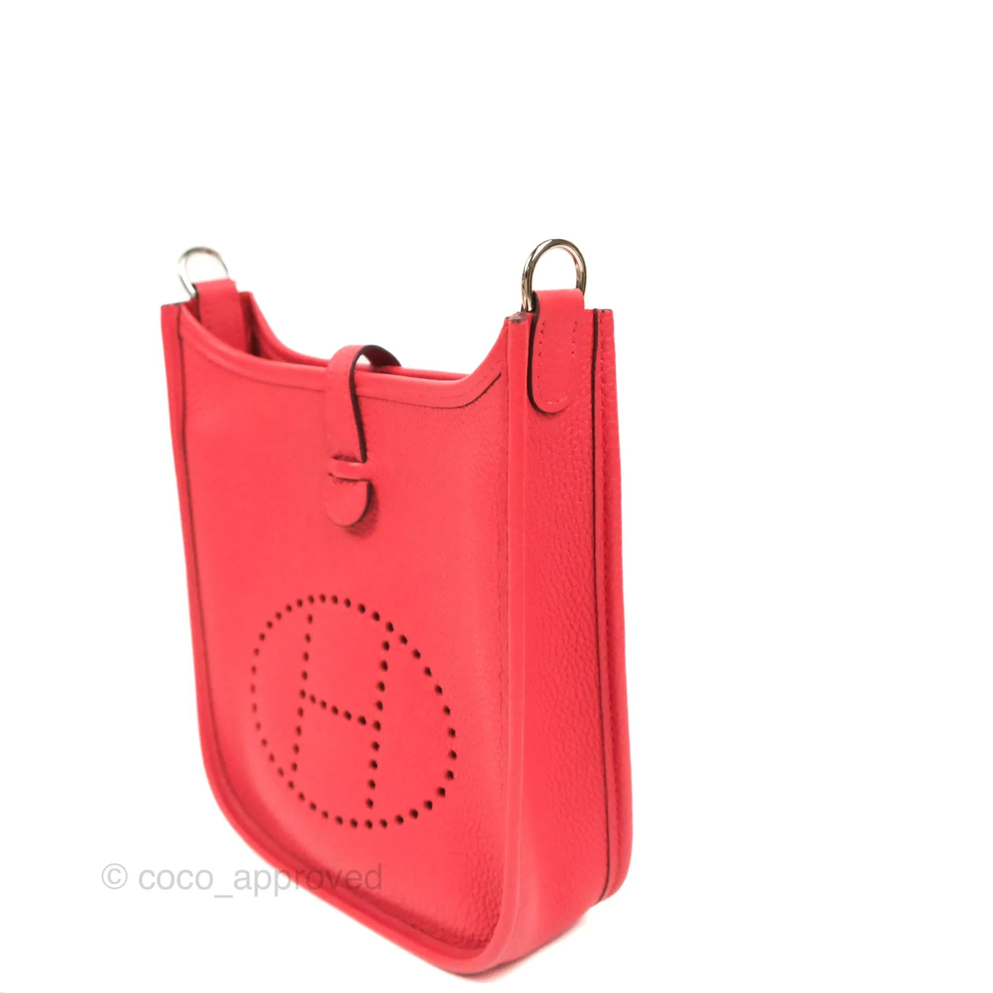 Herms Mini Evelyne 16 Bougainvillier/ Rouge Pivoine TM Palladium Hardware
