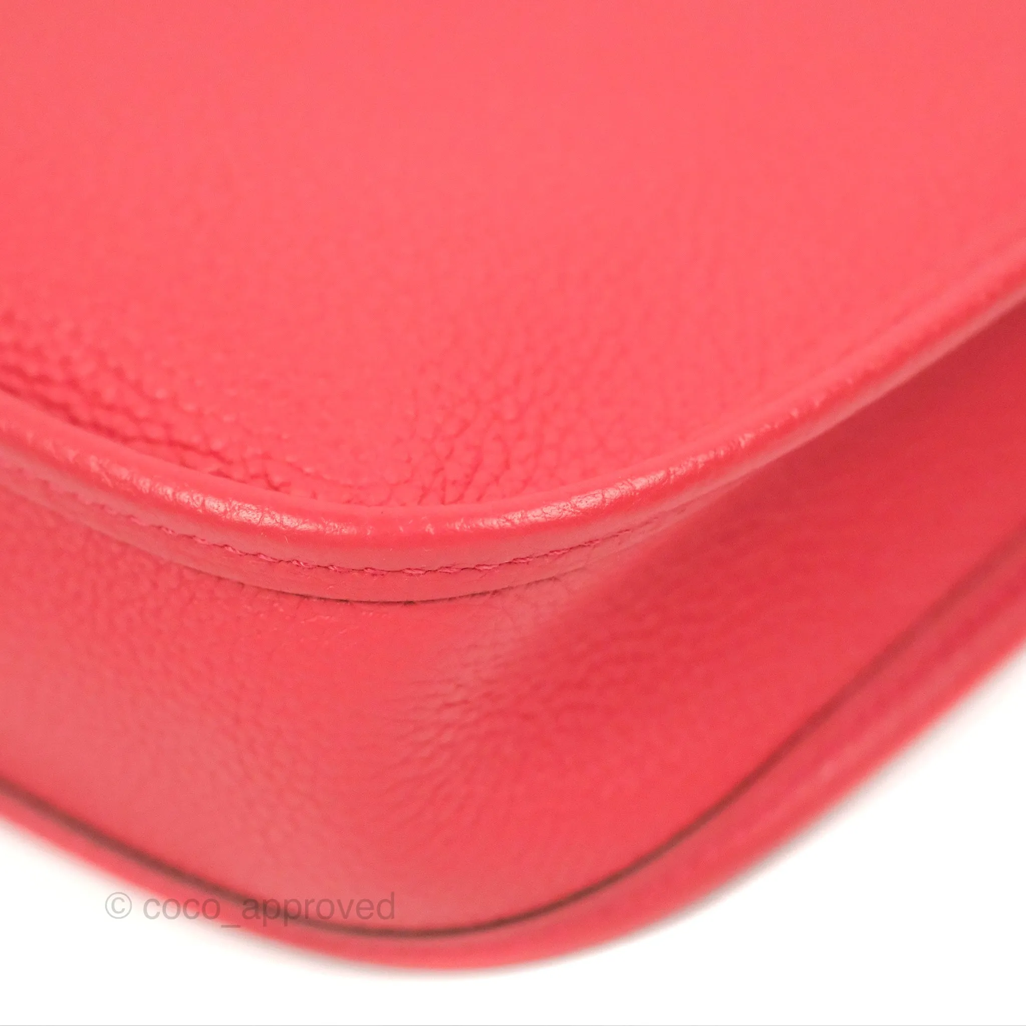 Herms Mini Evelyne 16 Bougainvillier/ Rouge Pivoine TM Palladium Hardware