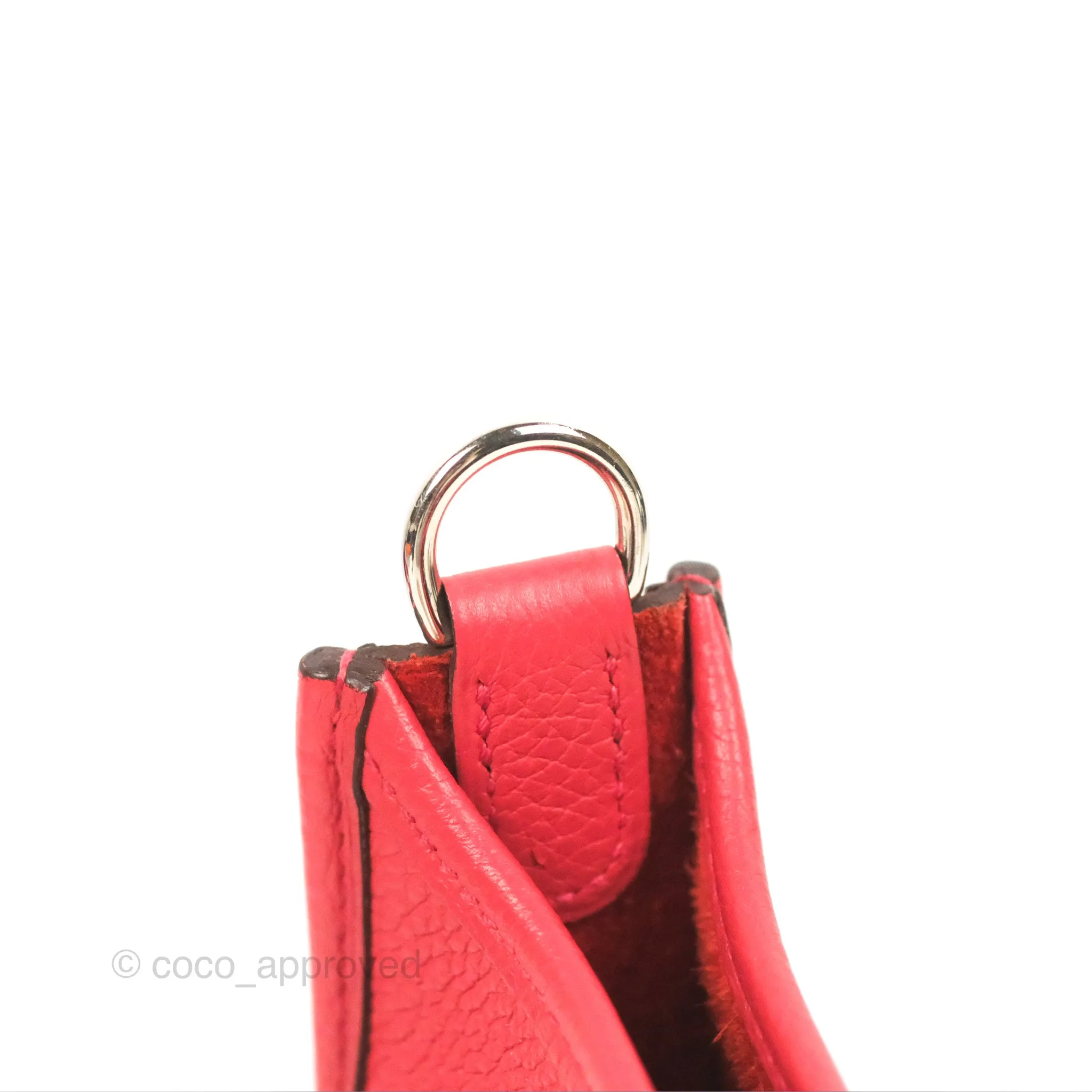 Herms Mini Evelyne 16 Bougainvillier/ Rouge Pivoine TM Palladium Hardware