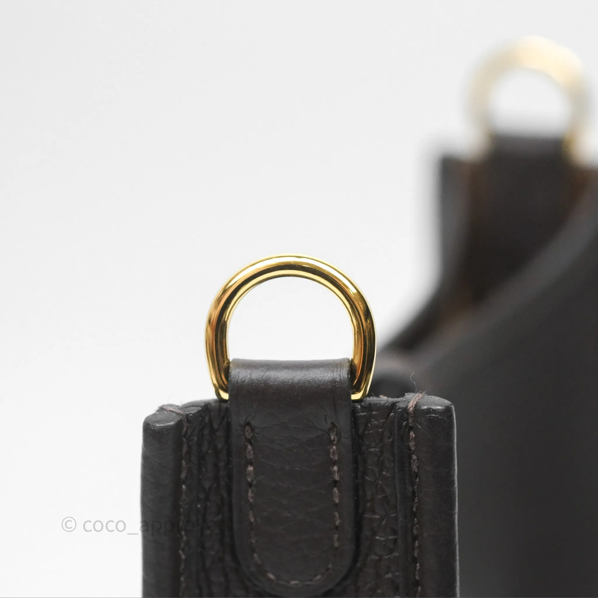 Herms Mini Evelyne 16 Ebene 46 Clemence Gold Hardware