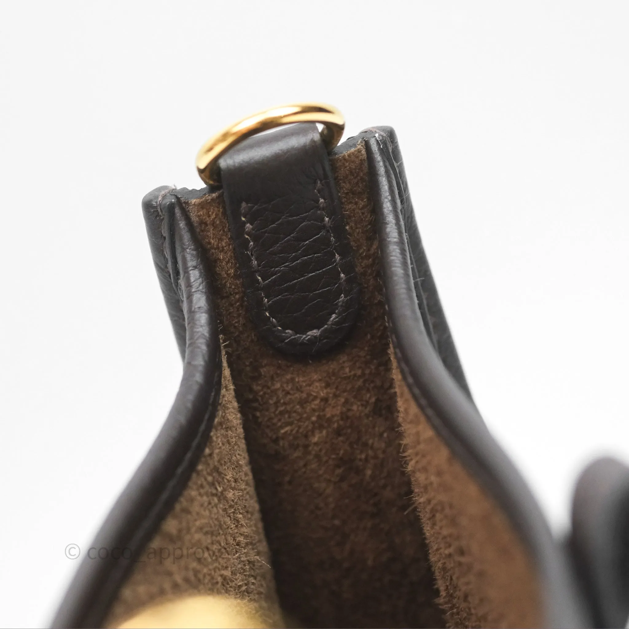 Herms Mini Evelyne 16 Ebene 46 Clemence Gold Hardware
